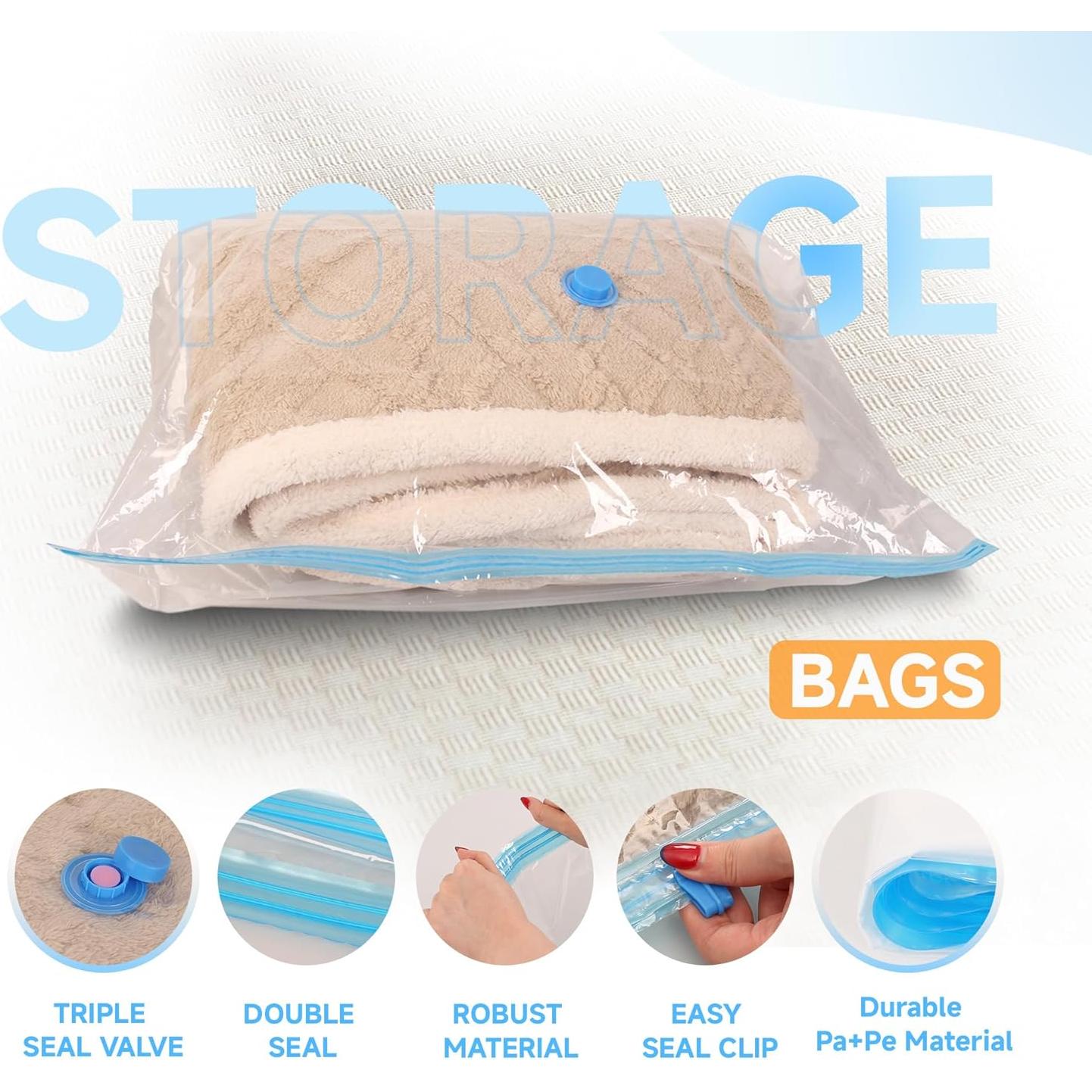 Paquete de 10 Bolsas de Almacenamiento al Vacío Farest XXL 120x89cm