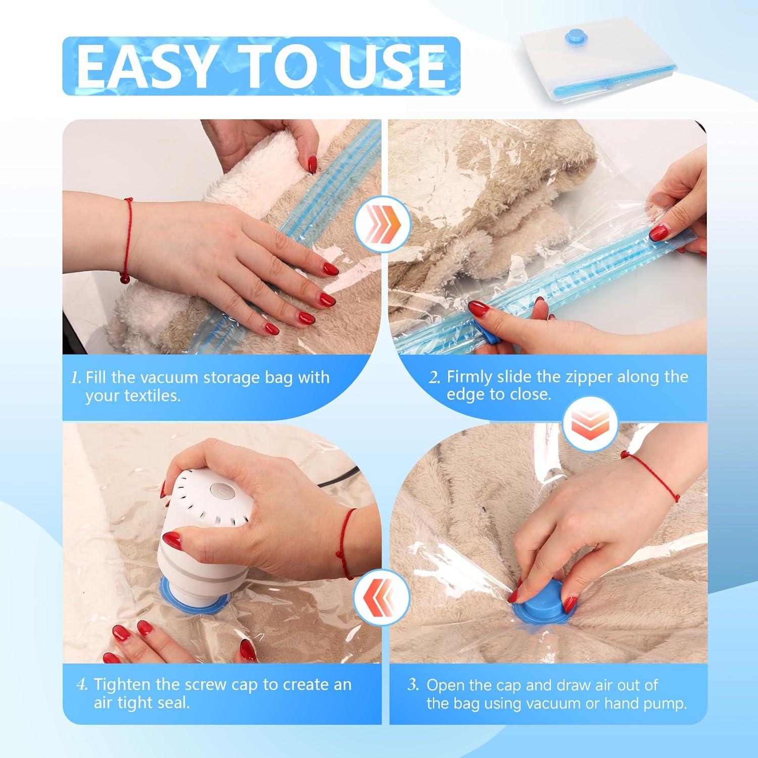 Paquete de 10 Bolsas de Almacenamiento al Vacío Farest XXL 120x89cm