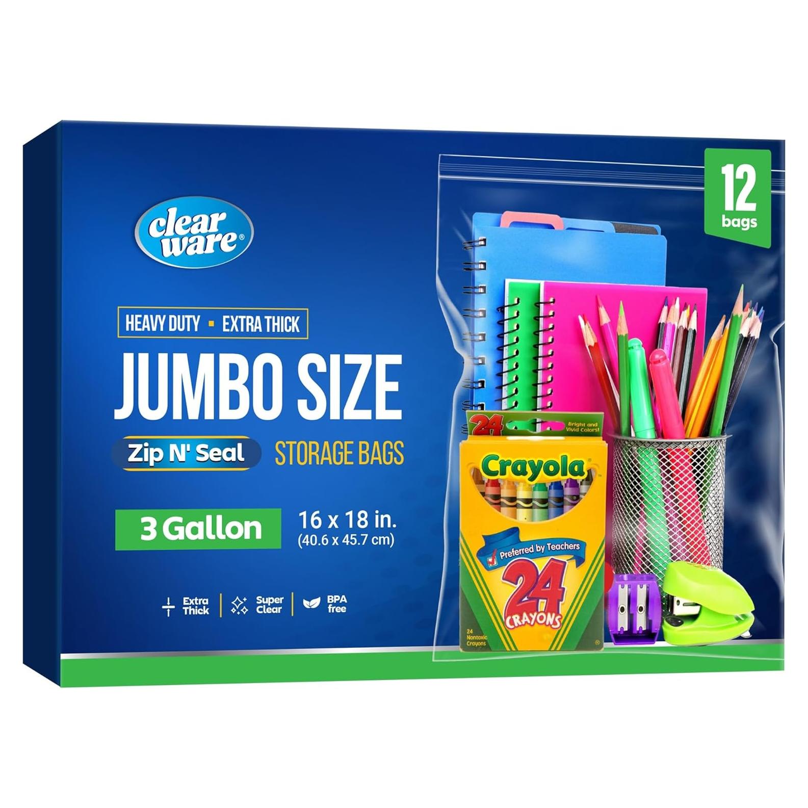 12 Bolsas de Almacenamiento Transparentes CLEARWARE 40.6x45.7cm