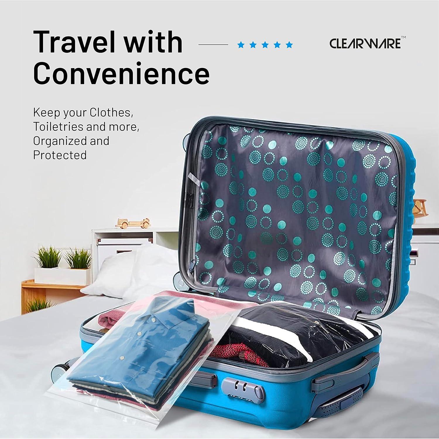 12 Bolsas de Almacenamiento Transparentes CLEARWARE 40.6x45.7cm