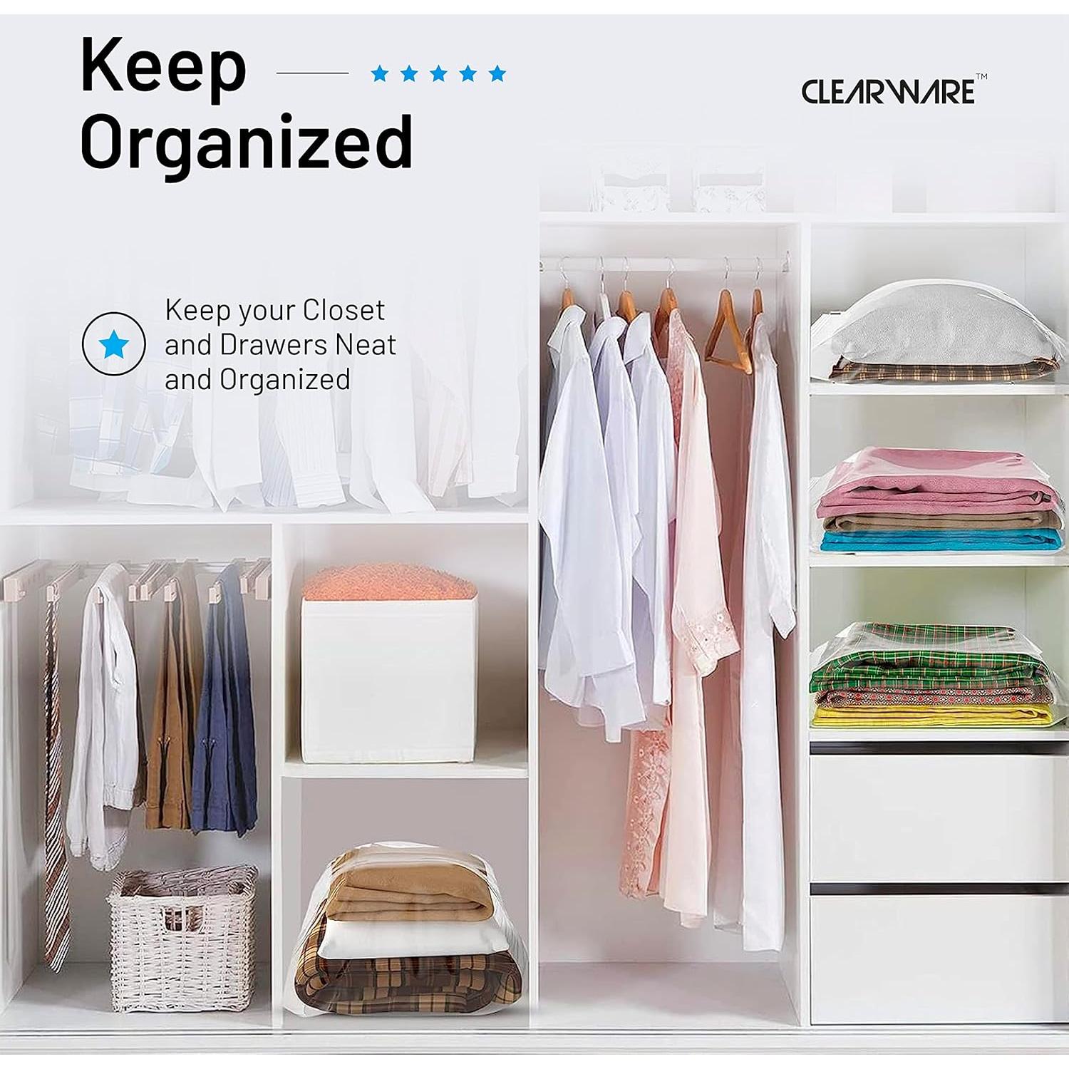 12 Bolsas de Almacenamiento Transparentes CLEARWARE 40.6x45.7cm