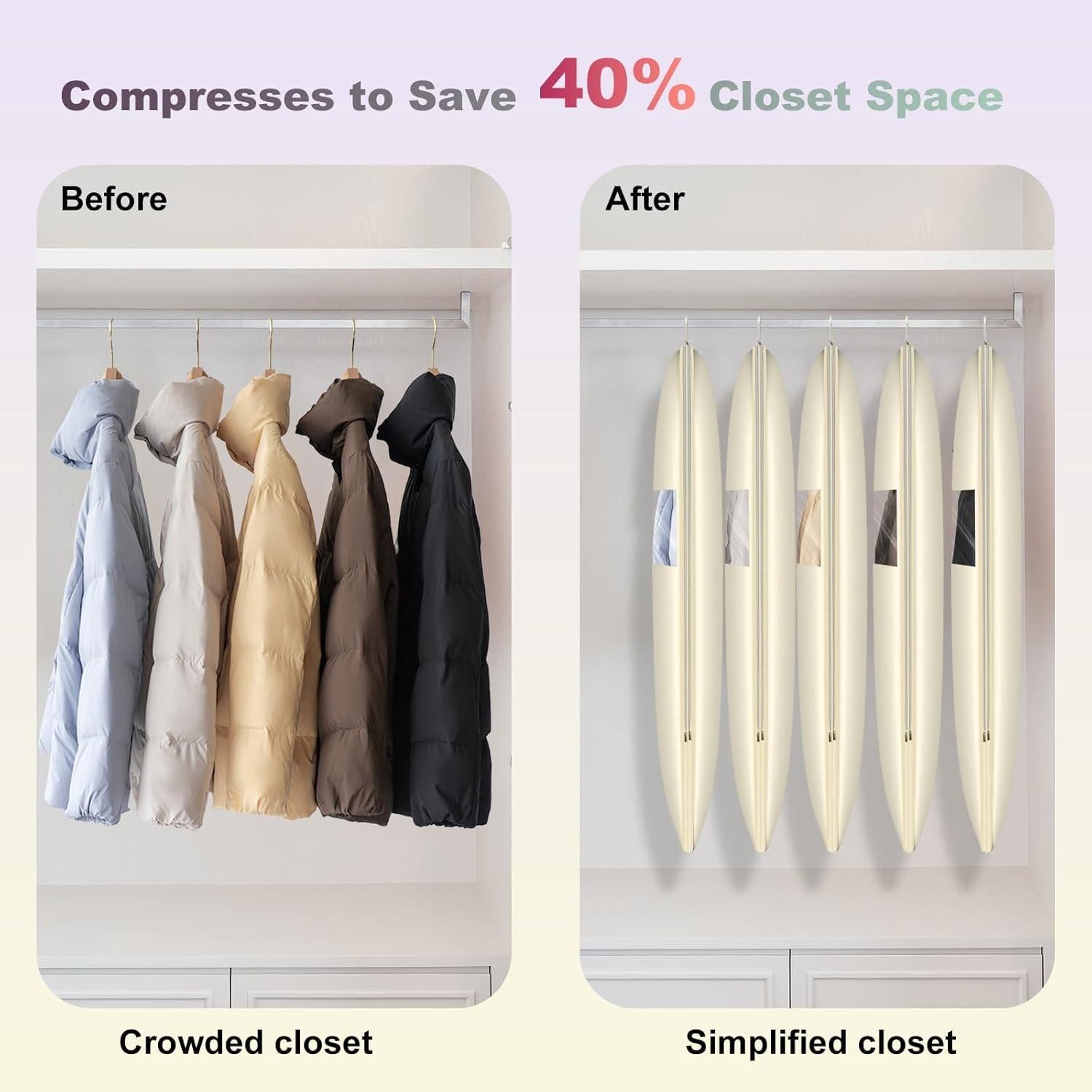 Bolsa de Ropa Colgante YUJHON L - Compresión Automática