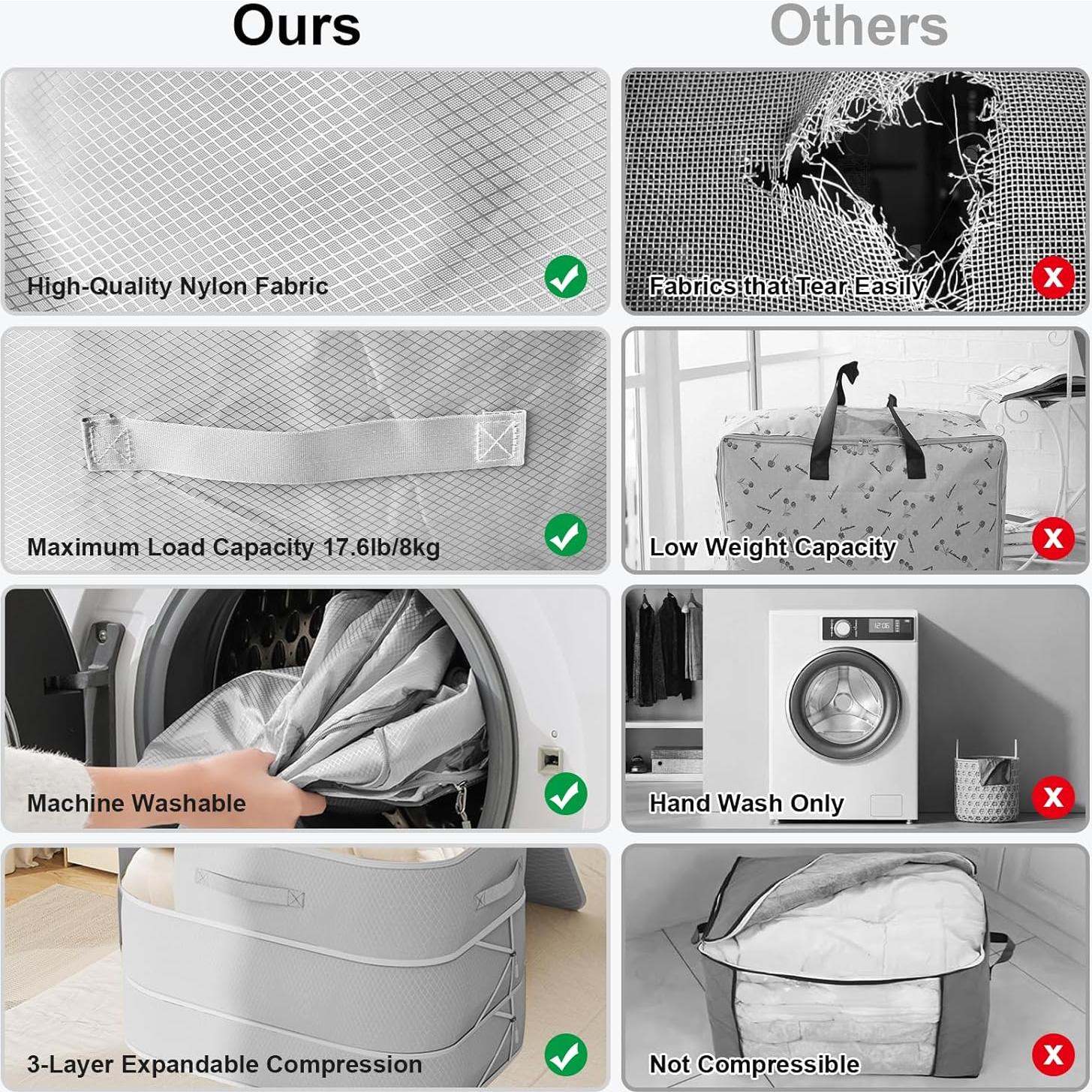 Bolsa de Almacenamiento Mailirious 3 Capas 2 Paquete Gris