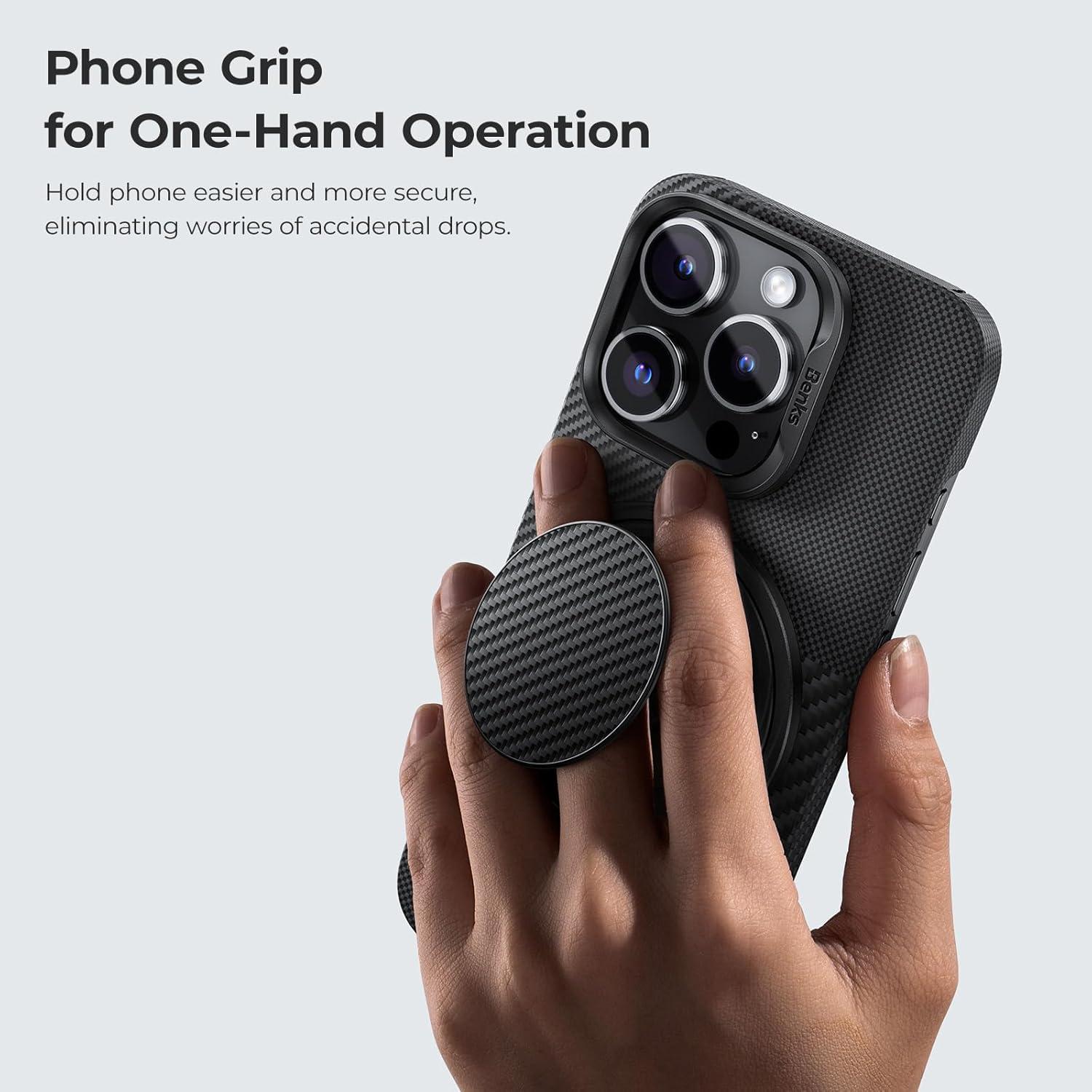 Soporte de Anillo Magnético BENKS para iPhone 12-16, Negro