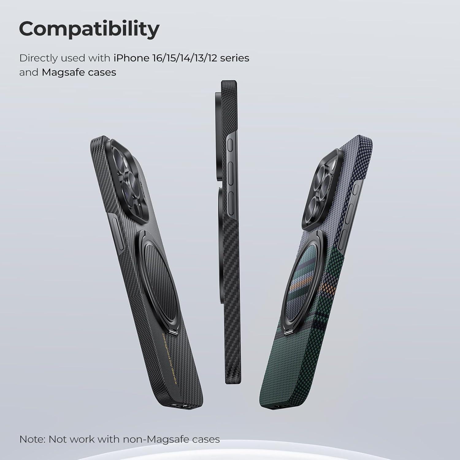 Soporte de Anillo Magnético BENKS para iPhone 12-16, Negro