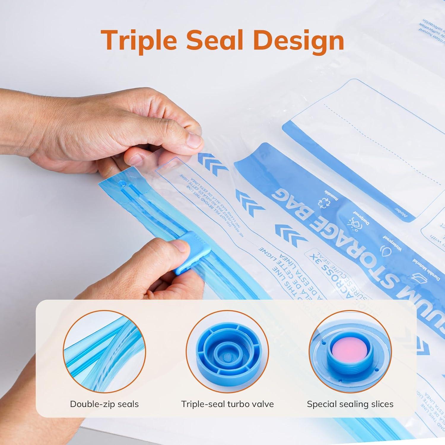 Bolsas de Almacenamiento al Vacío MONVANE 10 Piezas con Bomba