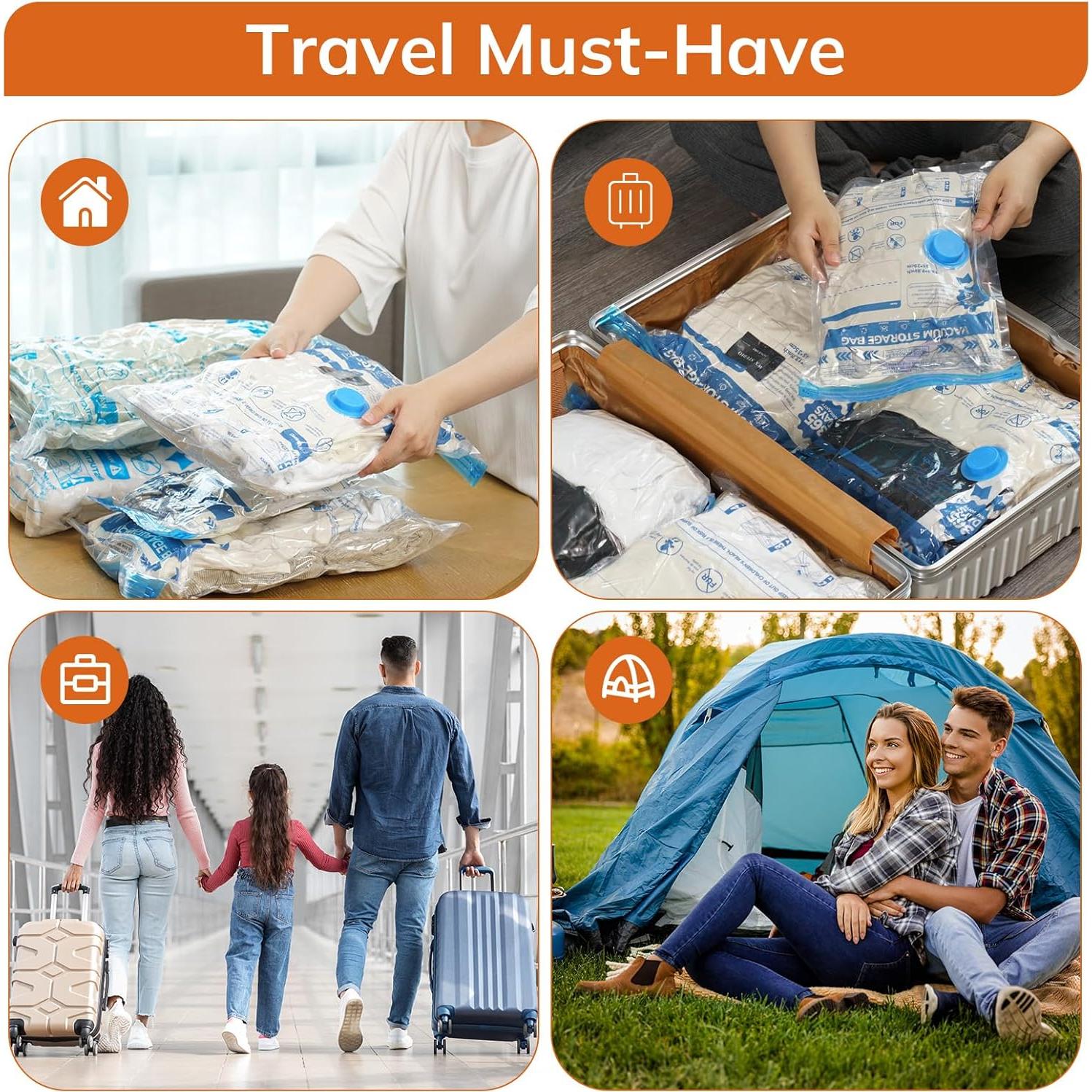 Bolsas de Almacenamiento al Vacío MONVANE 10 Piezas con Bomba