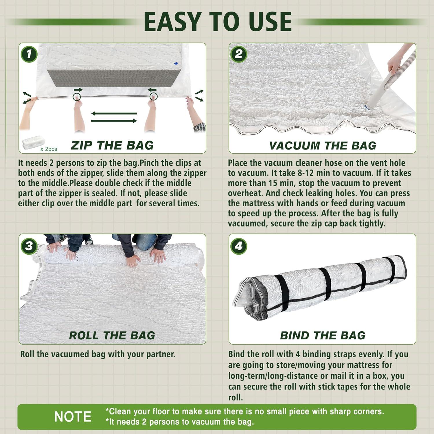 Bolsa de Vacío para Colchón King Size Asatdd 14" Impermeable