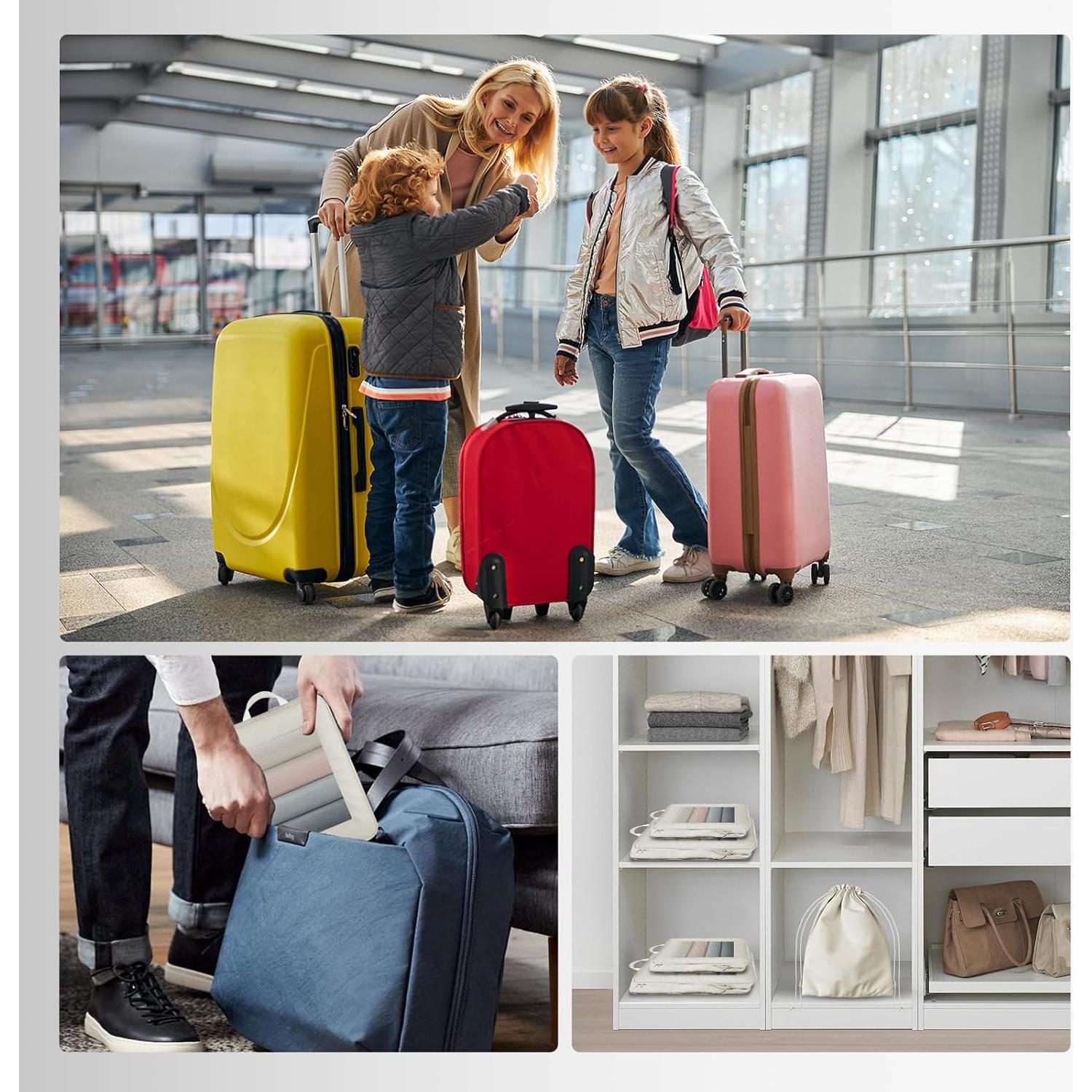 Set de 8 Cubos de Compresión AUGOSTA para Equipaje Beige