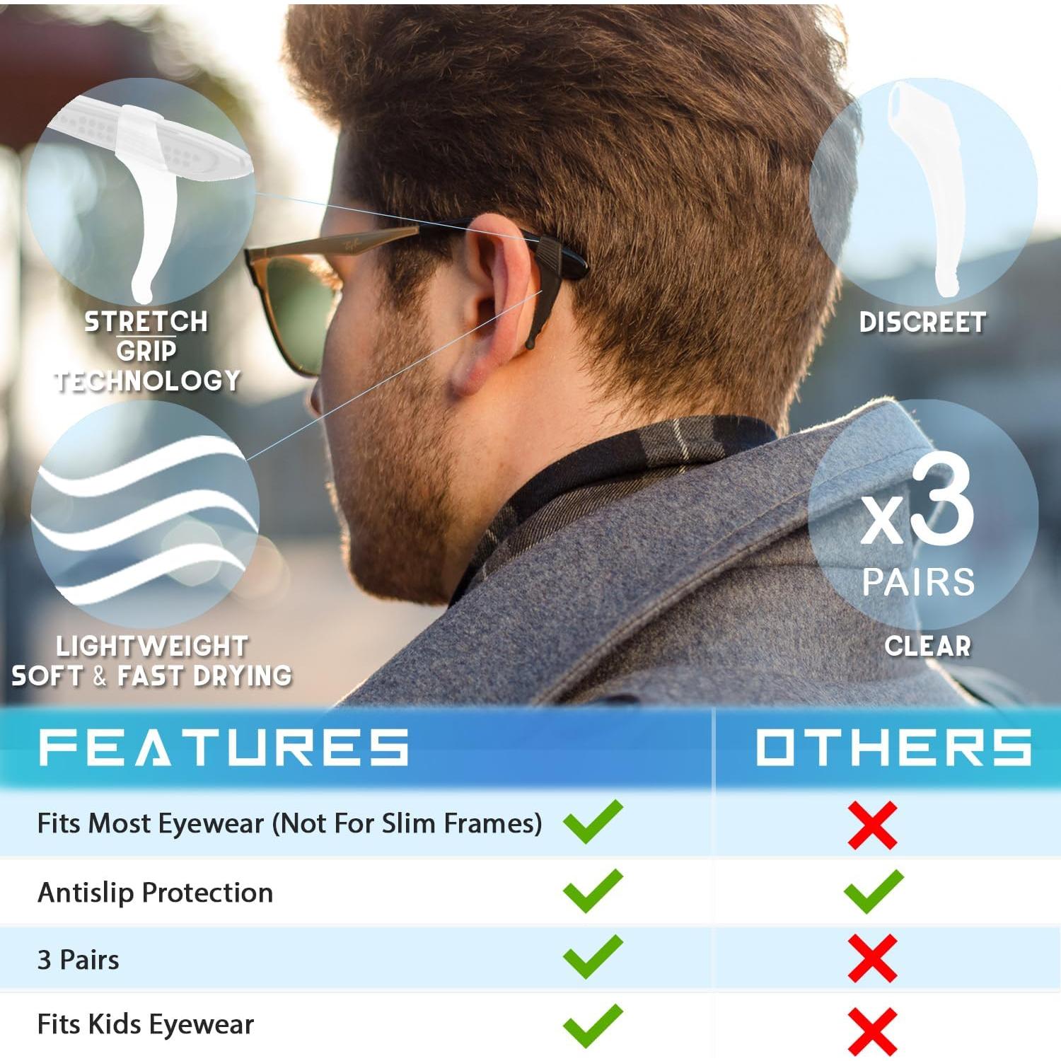 Agarraderas de Gafas Anchor - Paquete de 3 - Silicona Antideslizante