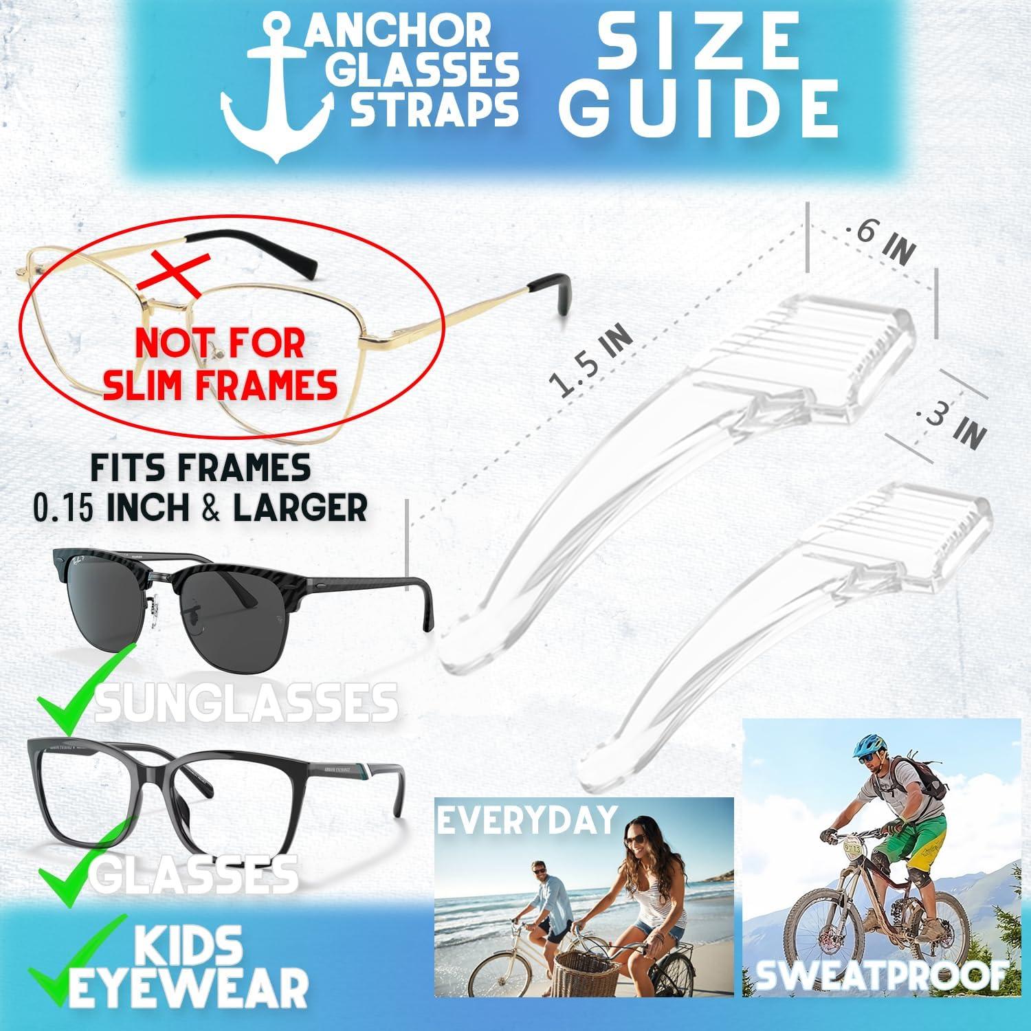 Agarraderas de Gafas Anchor - Paquete de 3 - Silicona Antideslizante