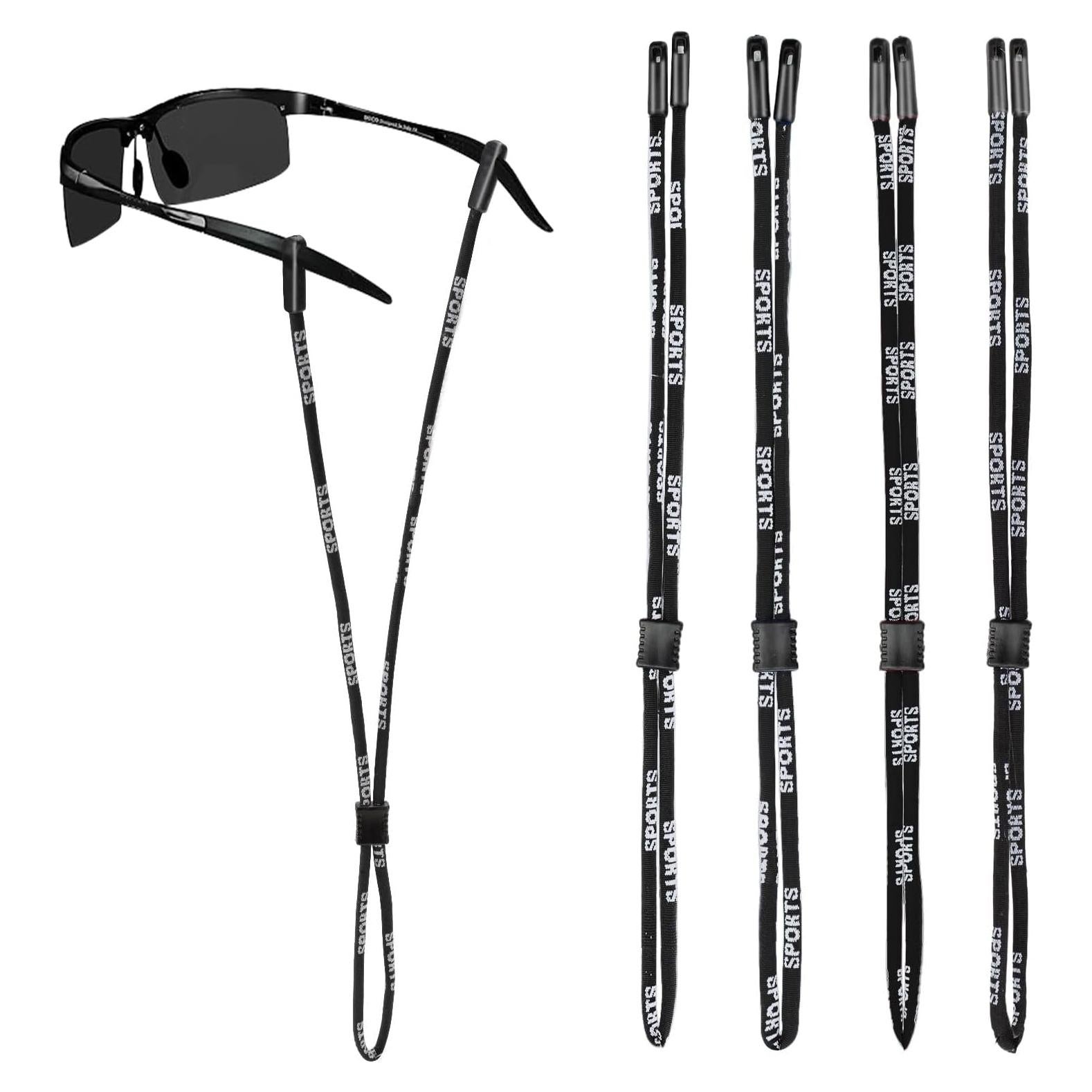 Correas para Gafas LAIREG Ajustables 4 PCS Negro