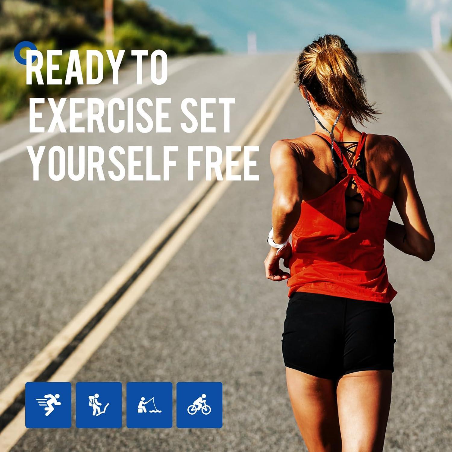 Correas para Gafas LAIREG Ajustables 4 PCS Negro