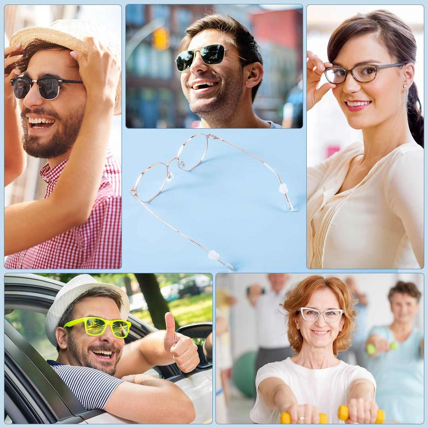 Grapas de Silicona para Gafas Corazón 10 Pares Blanco