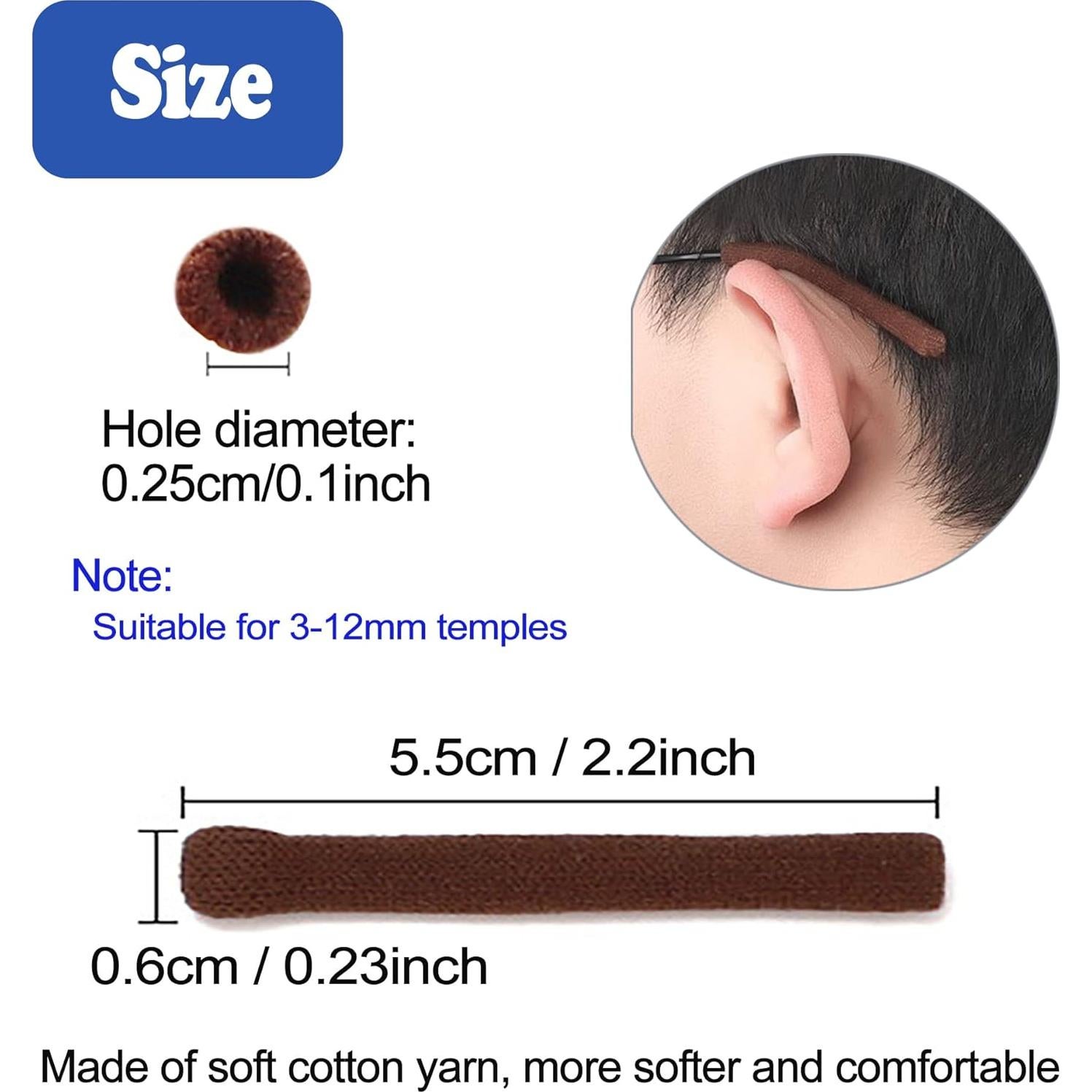 Funda de Algodón Suave Antideslizante para Patas de Gafas Omnful