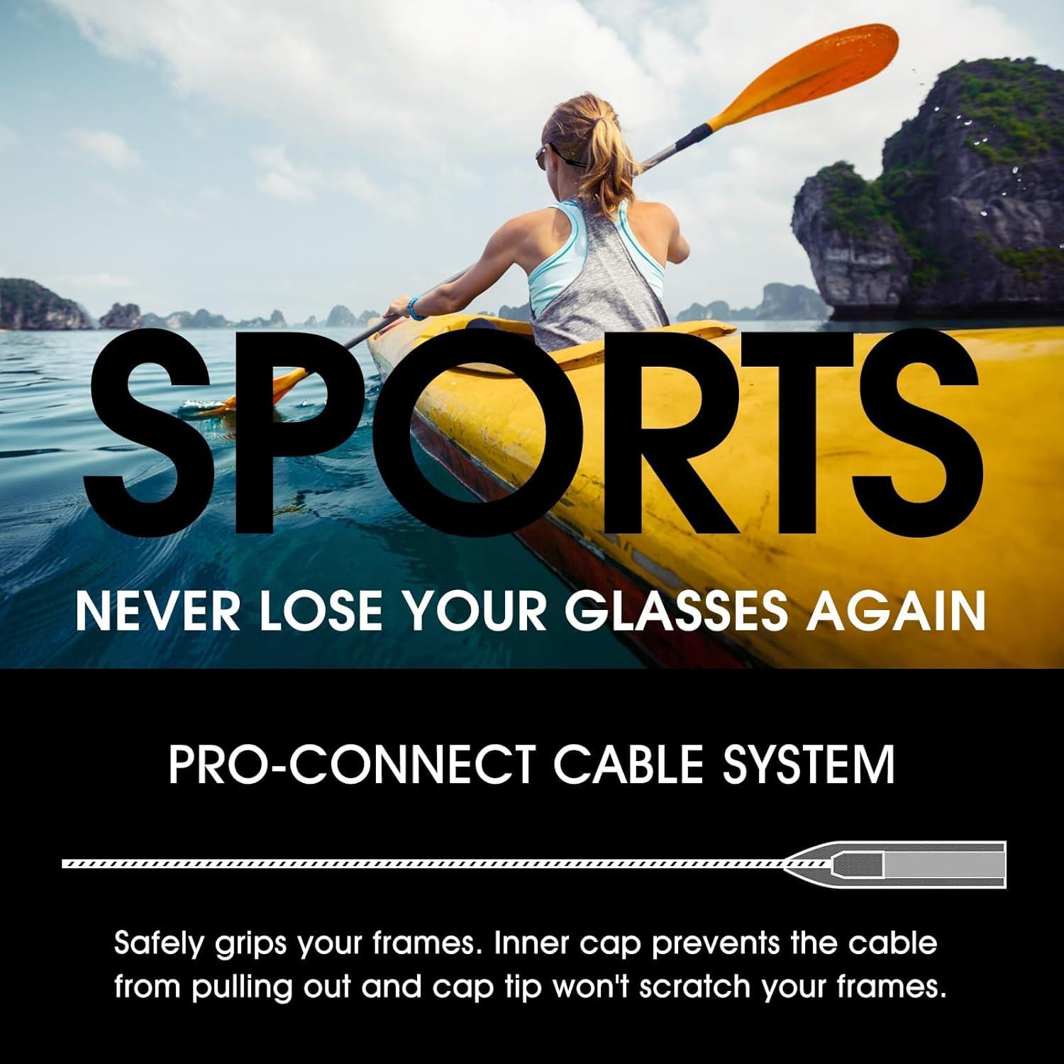 Correa Ajustable para Gafas GZJ - 20-36 cm, Negro, 3 Pcs