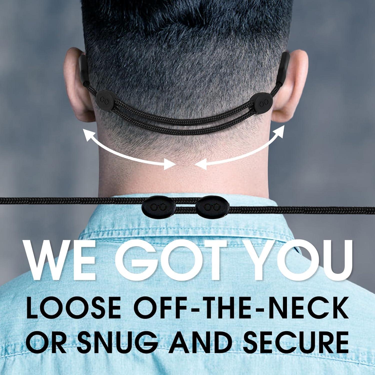 Correa Ajustable para Gafas GZJ - 20-36 cm, Negro, 3 Pcs