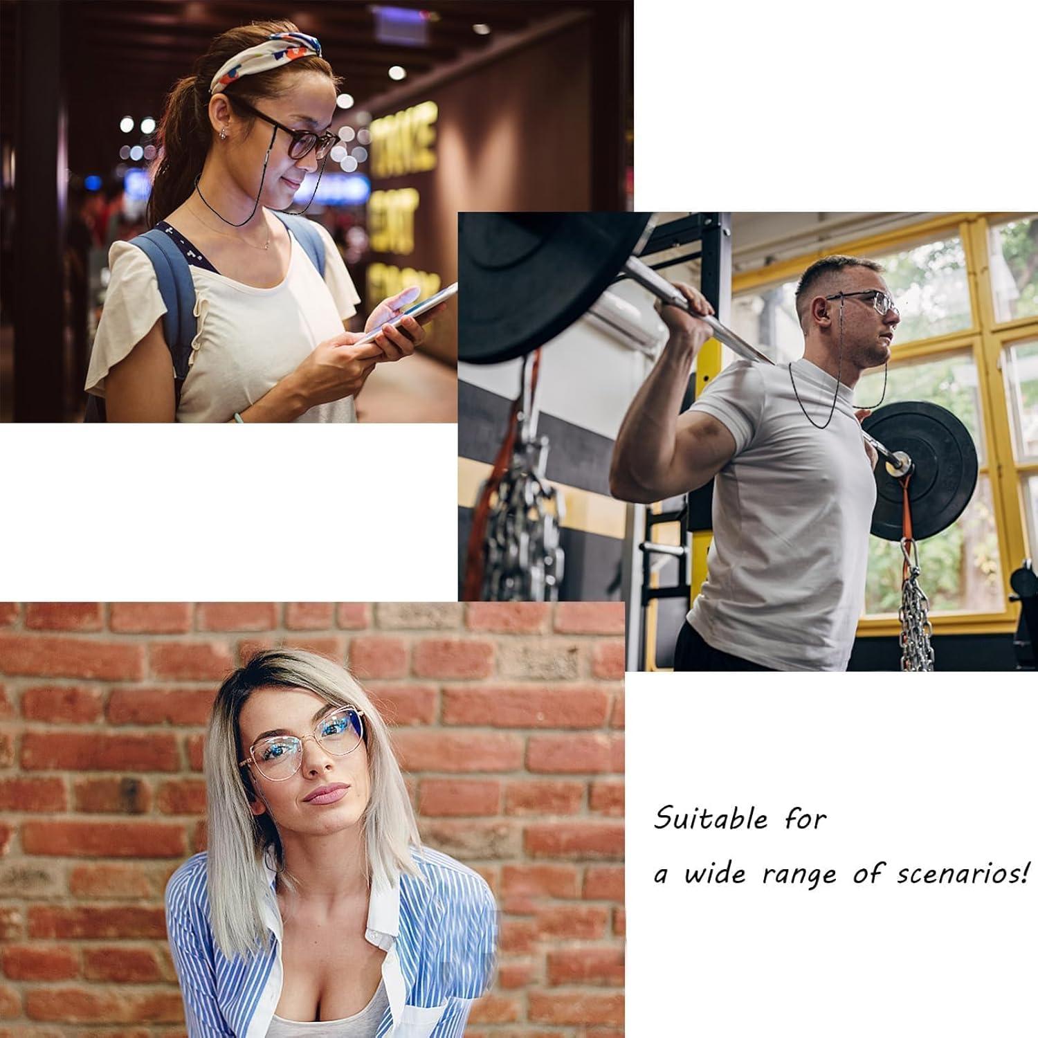 Correa para Gafas 8 Pcs Mujer Cuero PU y Suede Colorido