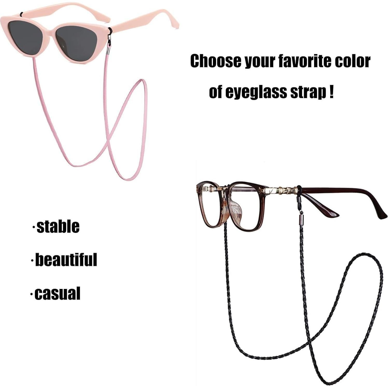 Correa para Gafas 8 Pcs Mujer Cuero PU y Suede Colorido