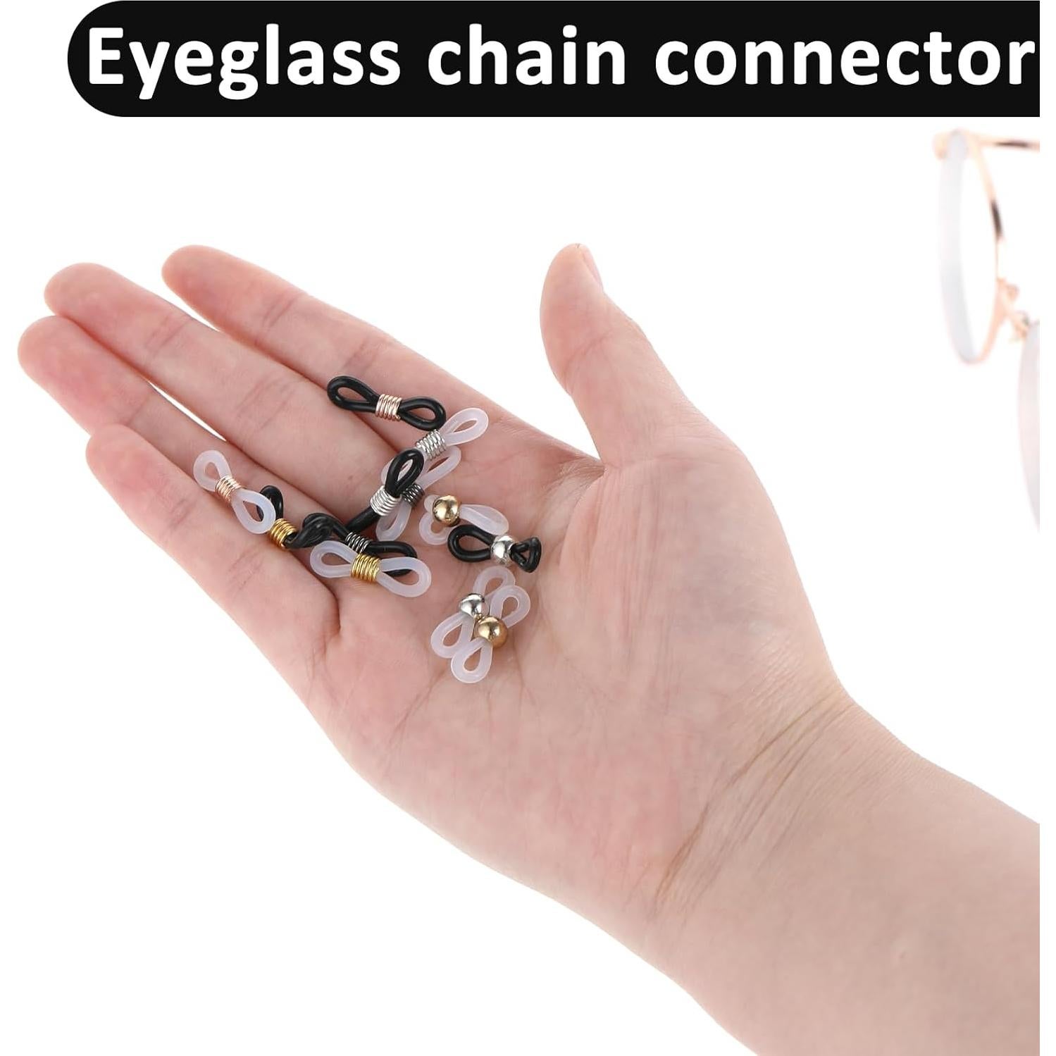 Extremos de cadena para gafas 50 piezas silicona antideslizante