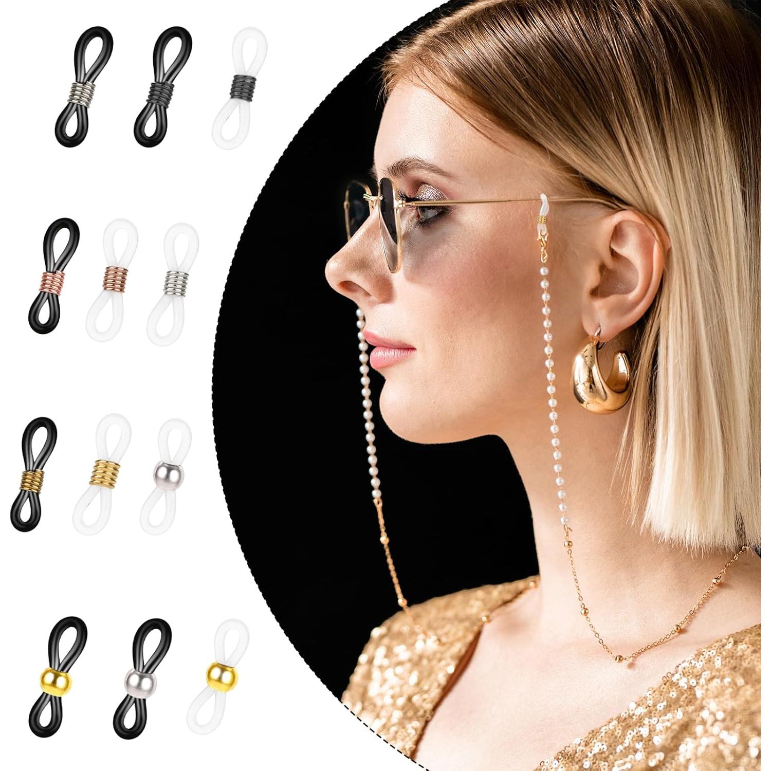 Extremos de cadena para gafas 50 piezas silicona antideslizante