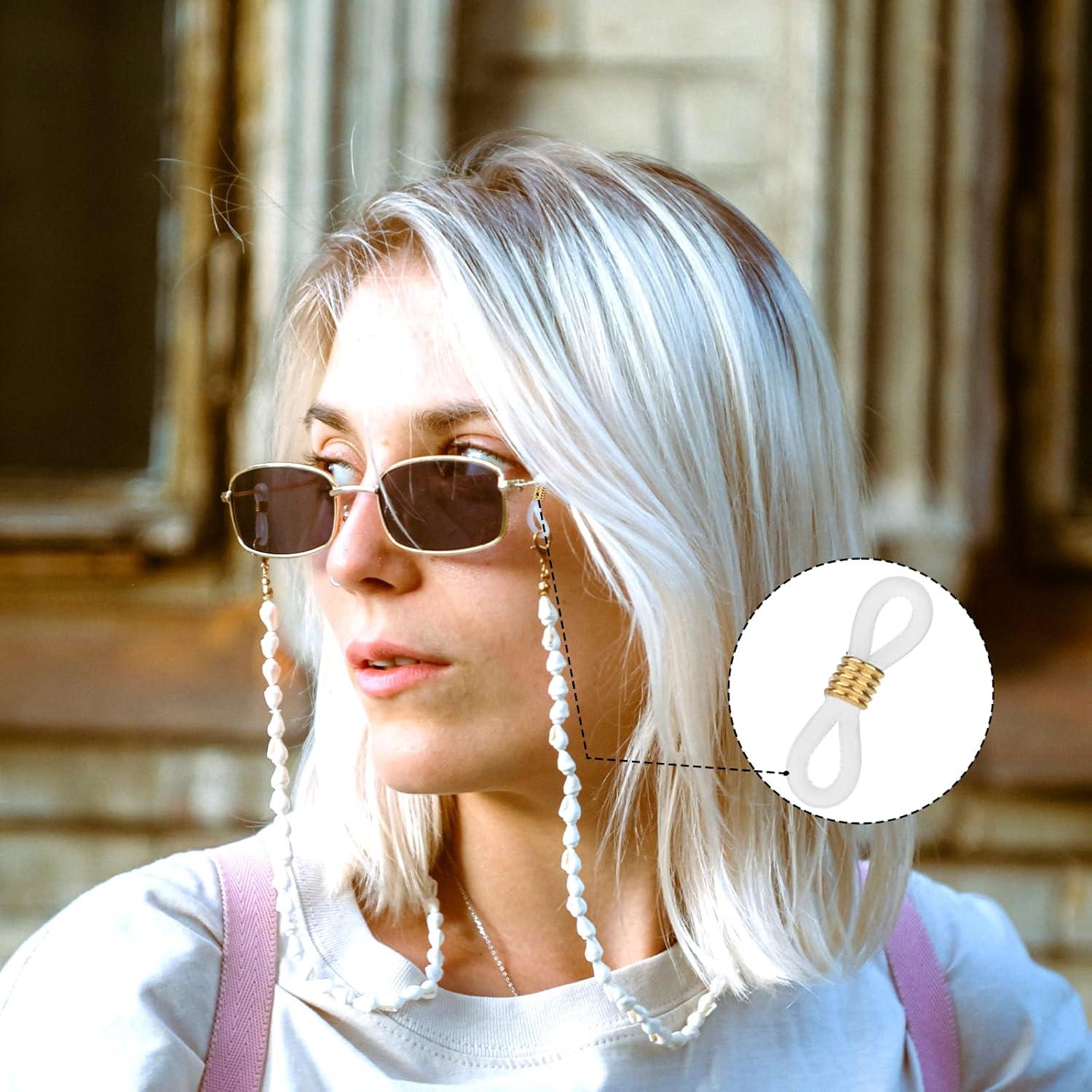 Extremos de cadena para gafas 50 piezas silicona antideslizante