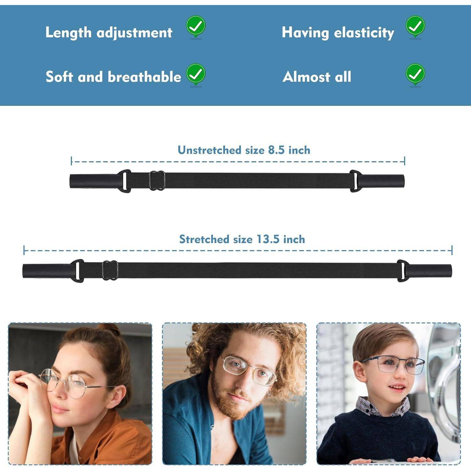 Paquete de 4 correas ajustables para gafas Xueem - Antideslizantes