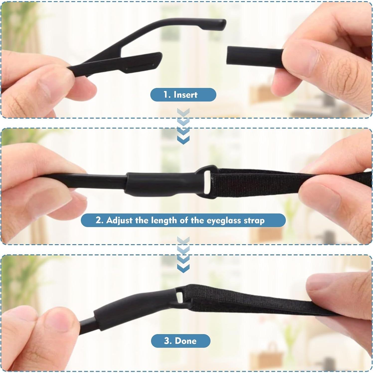 Paquete de 4 correas ajustables para gafas Xueem - Antideslizantes