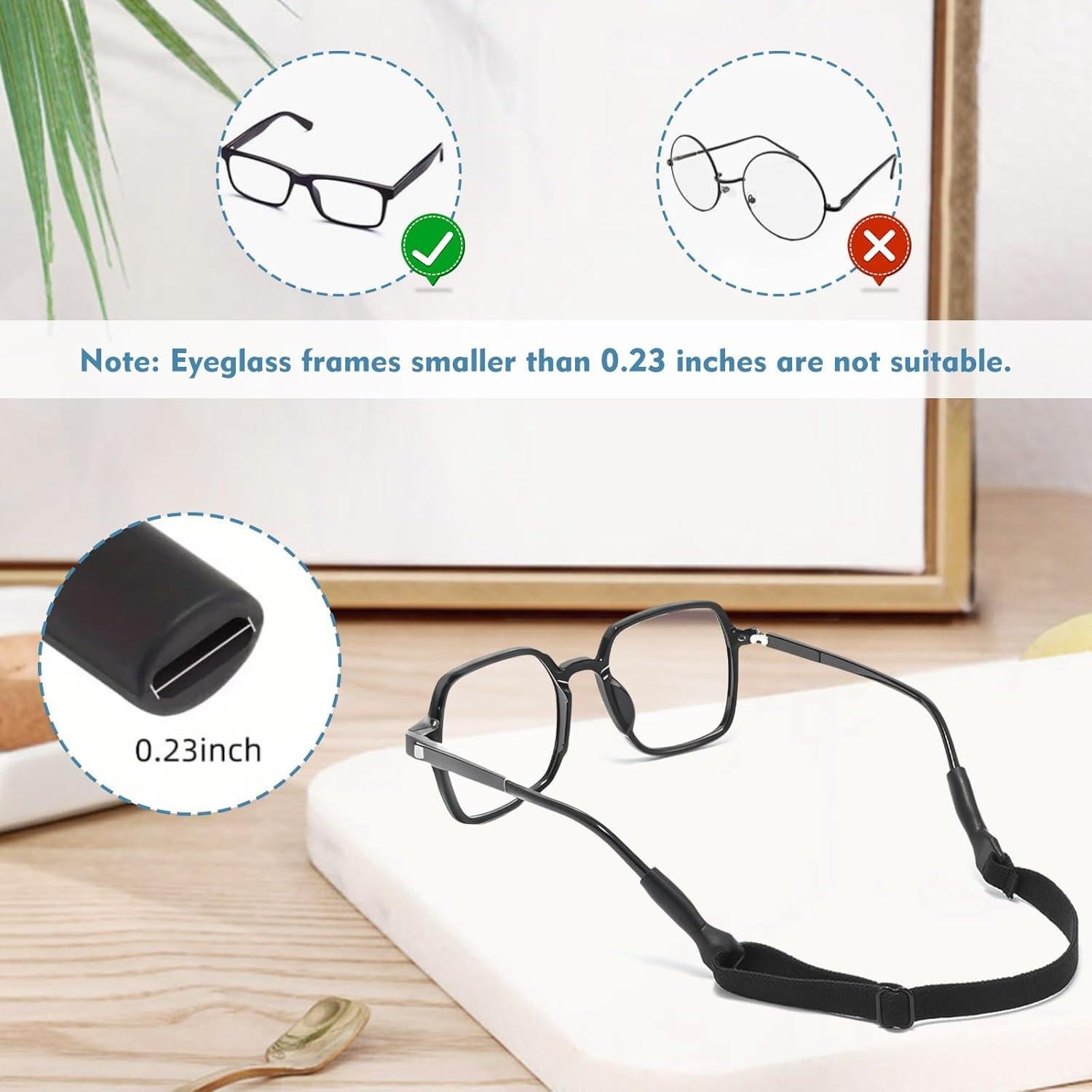 Paquete de 4 correas ajustables para gafas Xueem - Antideslizantes