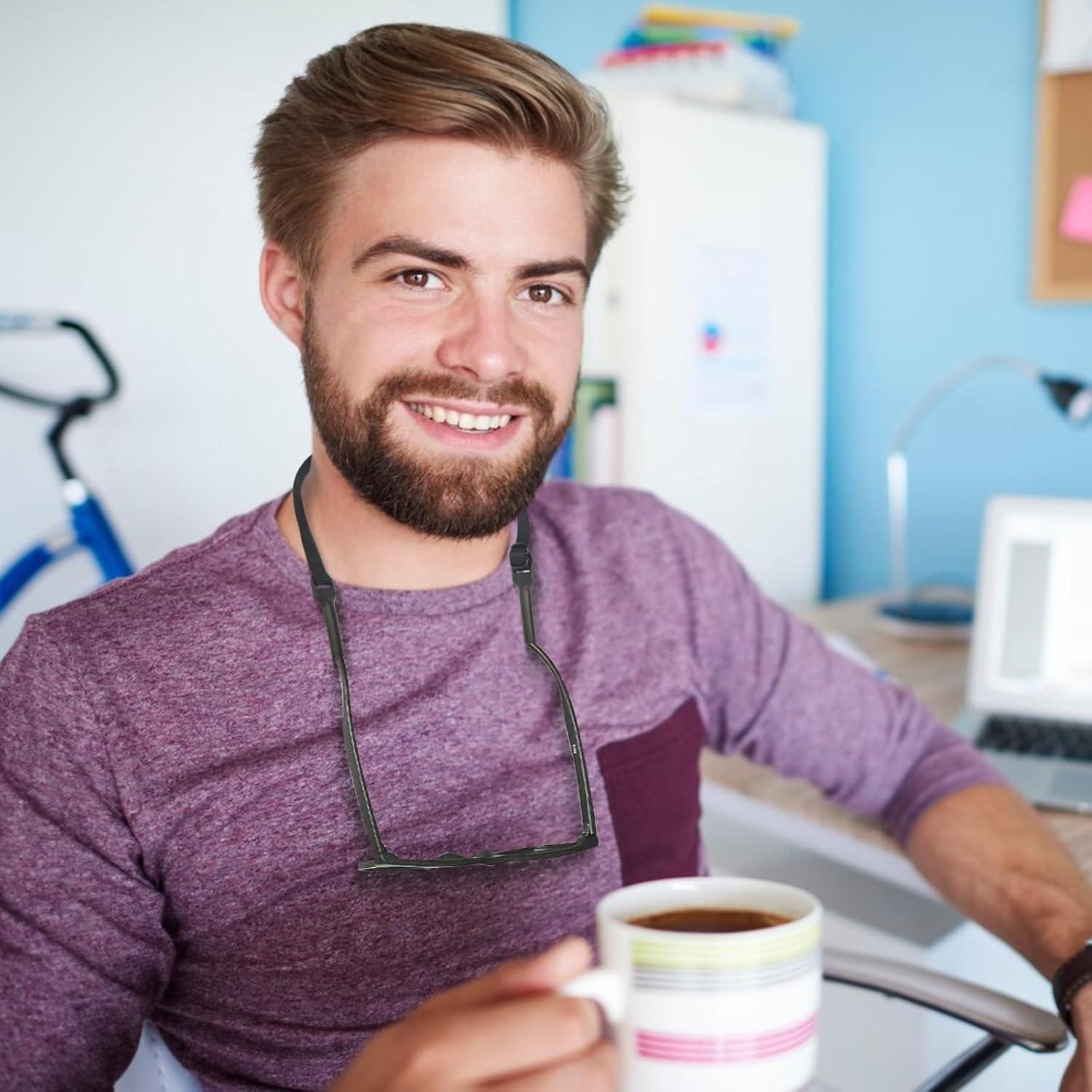 Paquete de 4 correas ajustables para gafas Xueem - Antideslizantes