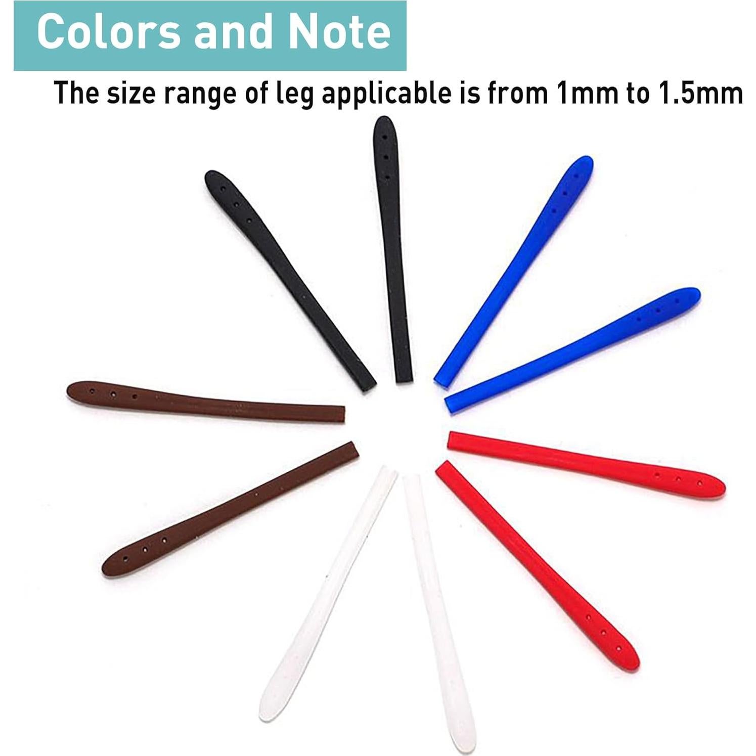 Consejos de Silicona Antideslizantes para Patillas de Gafas Gdnmpat - 8 Pares Negros