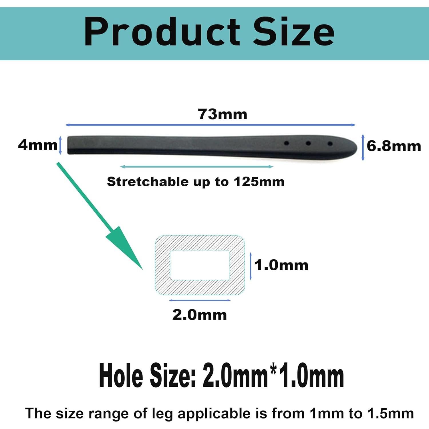 Consejos de Silicona Antideslizantes para Patillas de Gafas Gdnmpat - 8 Pares Negros