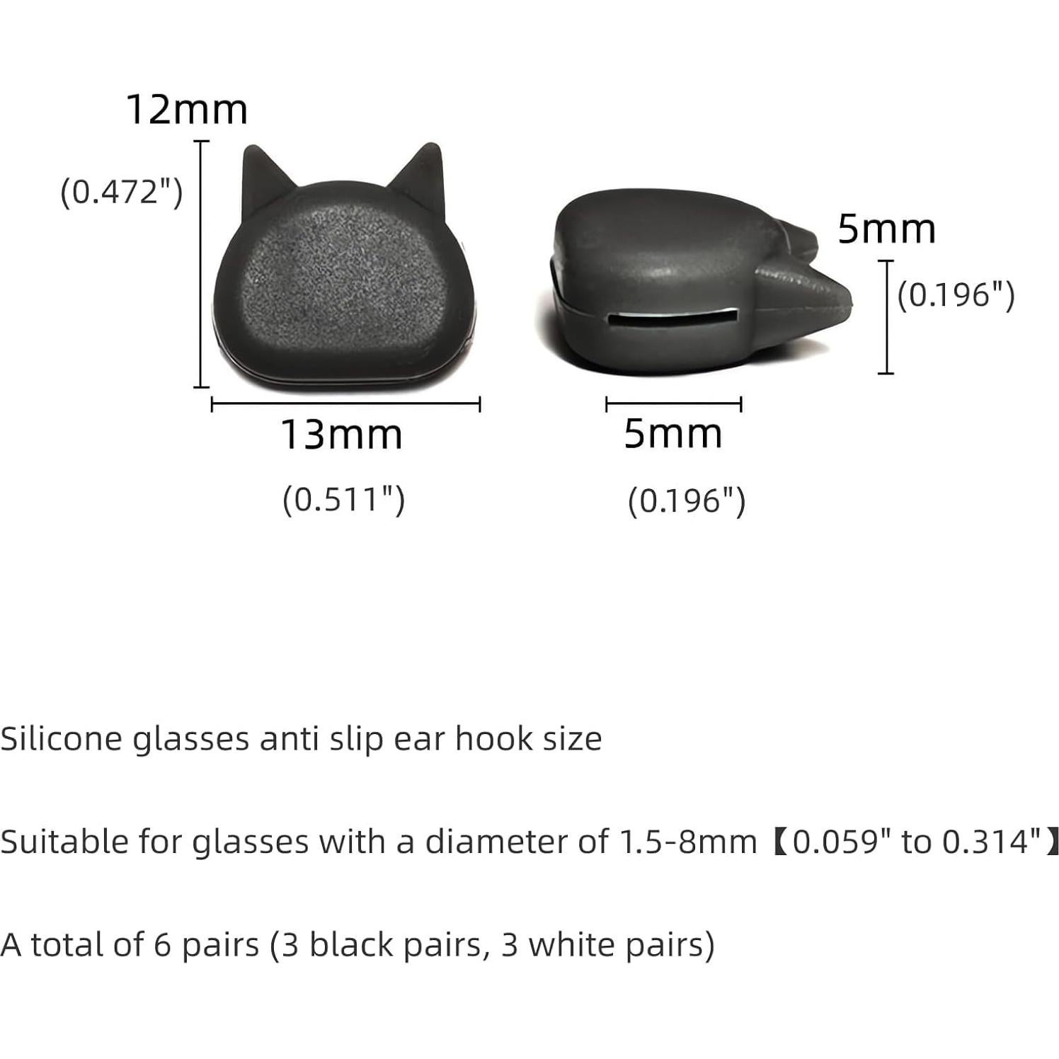 Grapas Antideslizantes para Gafas de Silicona - 6 Pares
