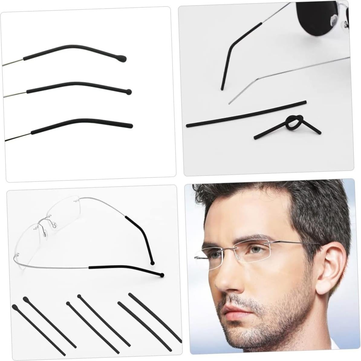 EXCEART 12 Pares de Consejos de Silicona para Gafas Antideslizantes