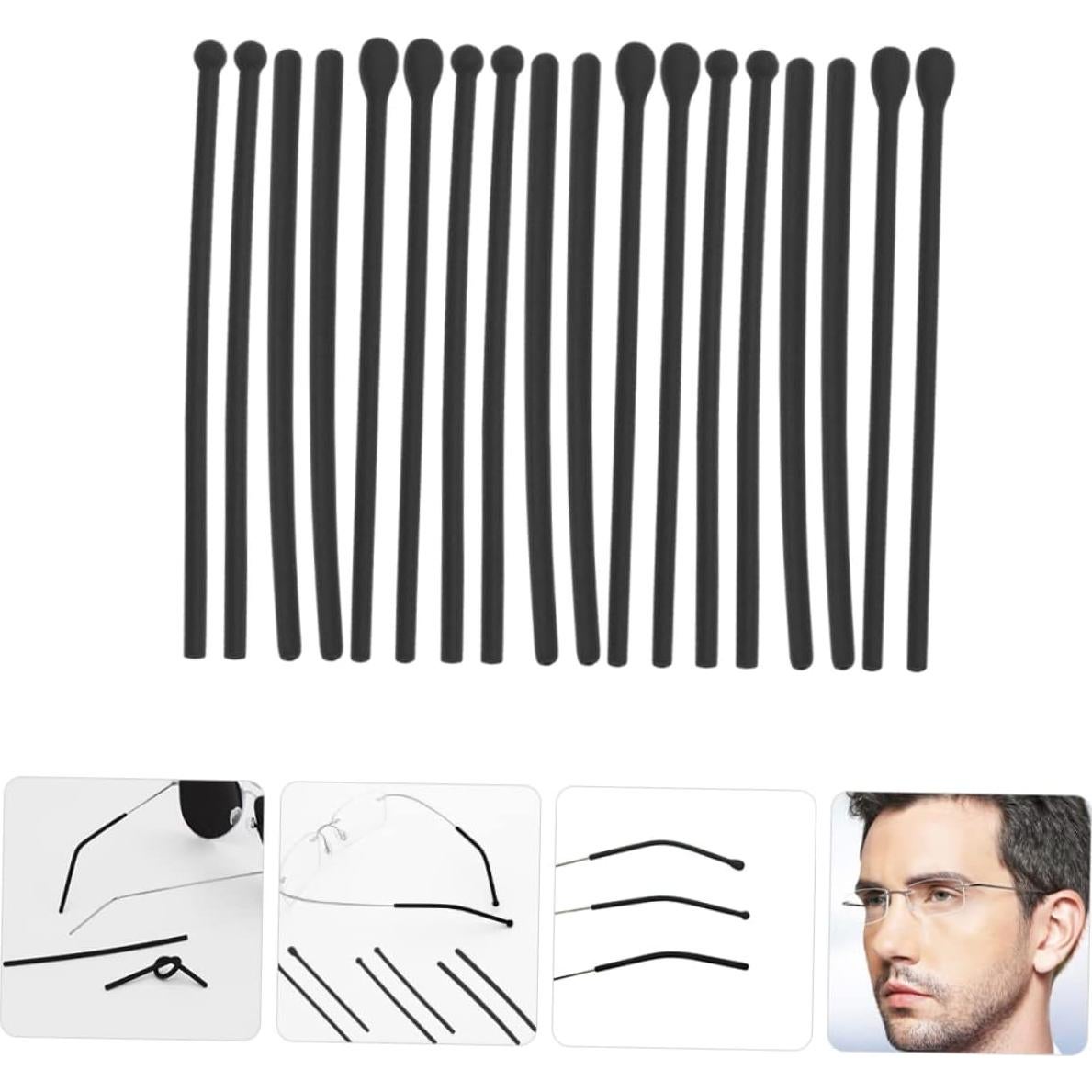 EXCEART 12 Pares de Consejos de Silicona para Gafas Antideslizantes