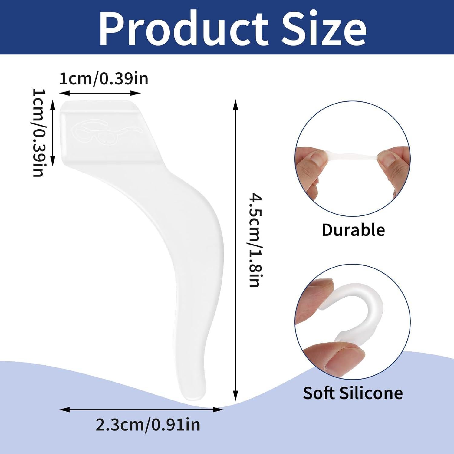10 Pares de Ganchos de Silicona Antideslizantes para Gafas