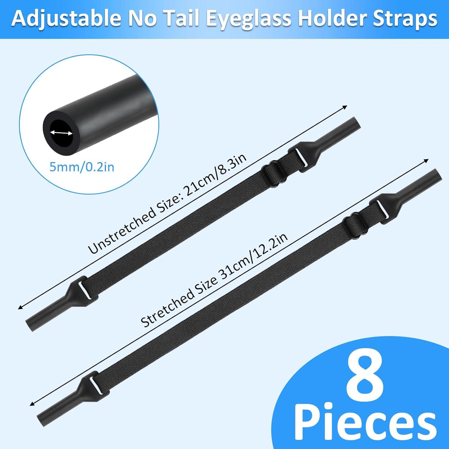 Correas para Gafas Opvixi 8 Pcs Ajustables 21-31 cm Negras