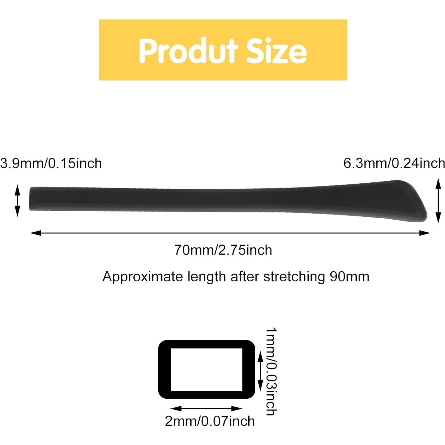 Patas de Gafas Antideslizantes Ptwola 8 Pairs Silicona Negra