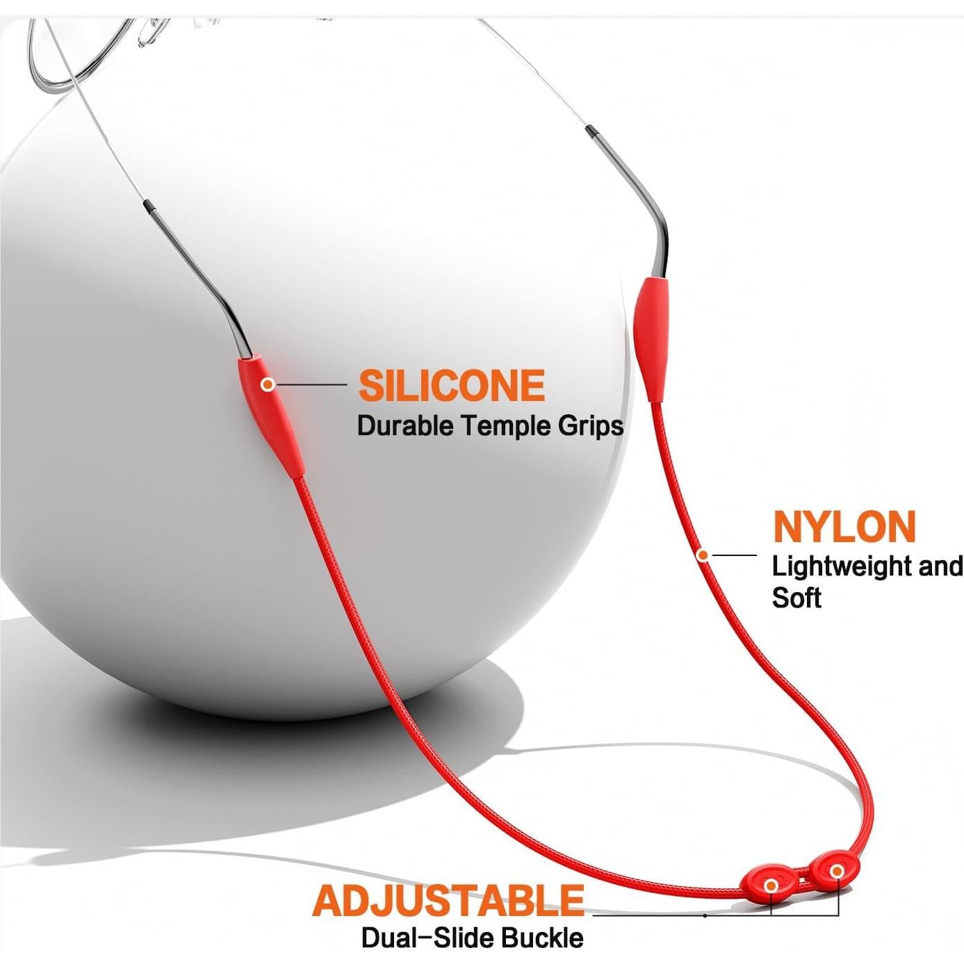 Correa Ajustable para Gafas FOFALY - 3 Pcs Negro 39.37 cm