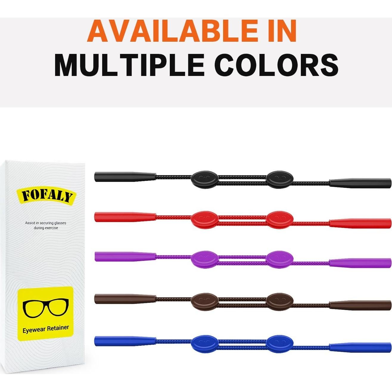 Correa Ajustable para Gafas FOFALY - 3 Pcs Negro 39.37 cm