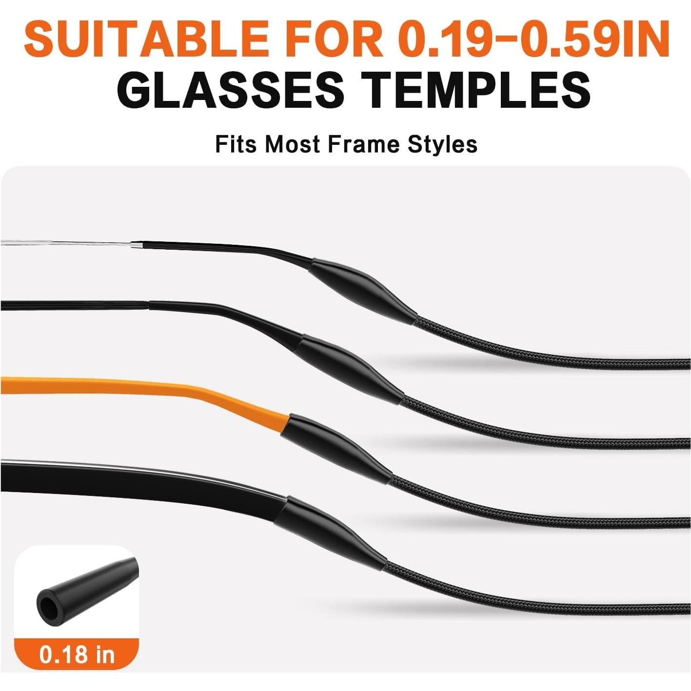 Correa Ajustable para Gafas FOFALY - 3 Pcs Negro 39.37 cm