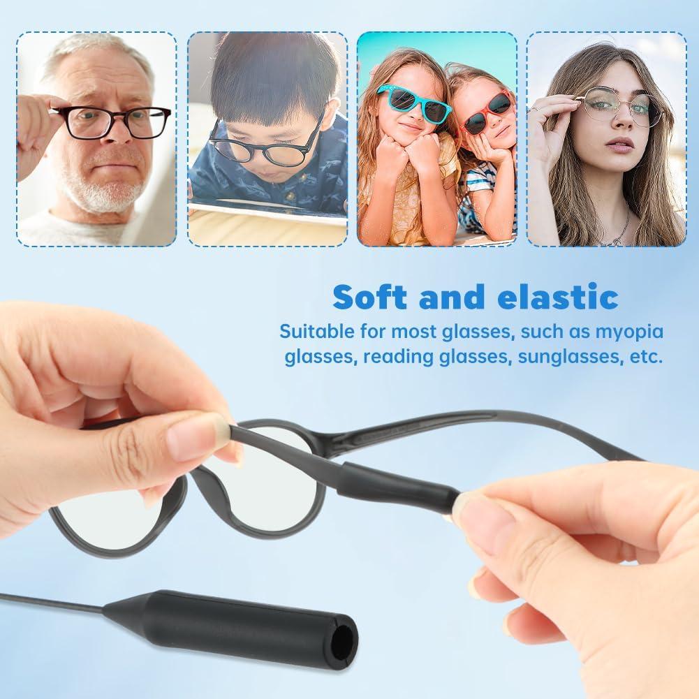 Juego de 6 correas ajustables para gafas + 2 almohadillas + bolsa