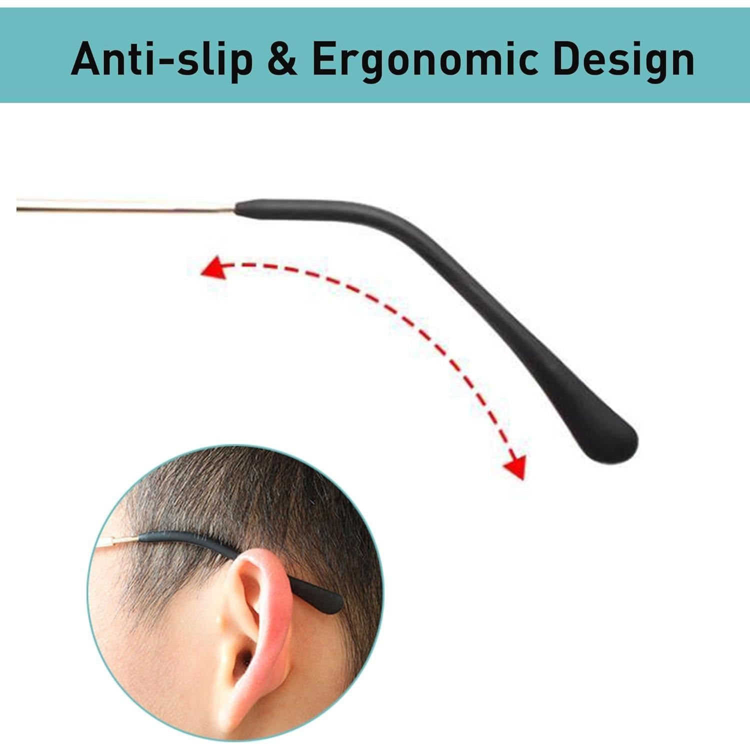Puntas de Gafas Antideslizantes de Silicona 8 Pares Soporte