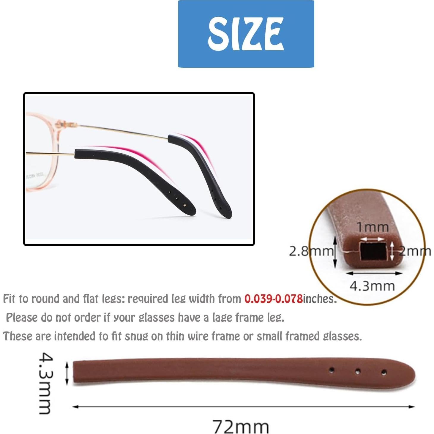 Puntas de Templo de Gafas Antideslizantes OPUGIT 8 Pares