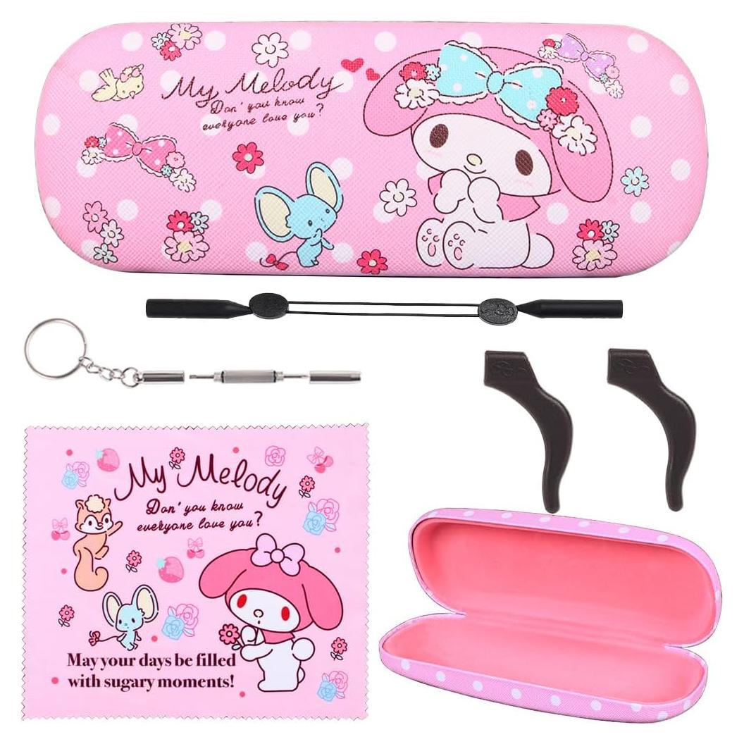 Estuche de Gafas ADBGV con Caricaturas y Paño - Tamaño Pequeño y Medio