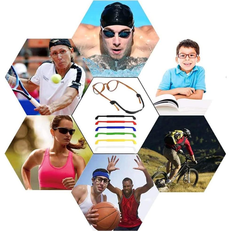 Paquete de 4 correas antideslizantes OPUGIT para gafas - Silicona suave