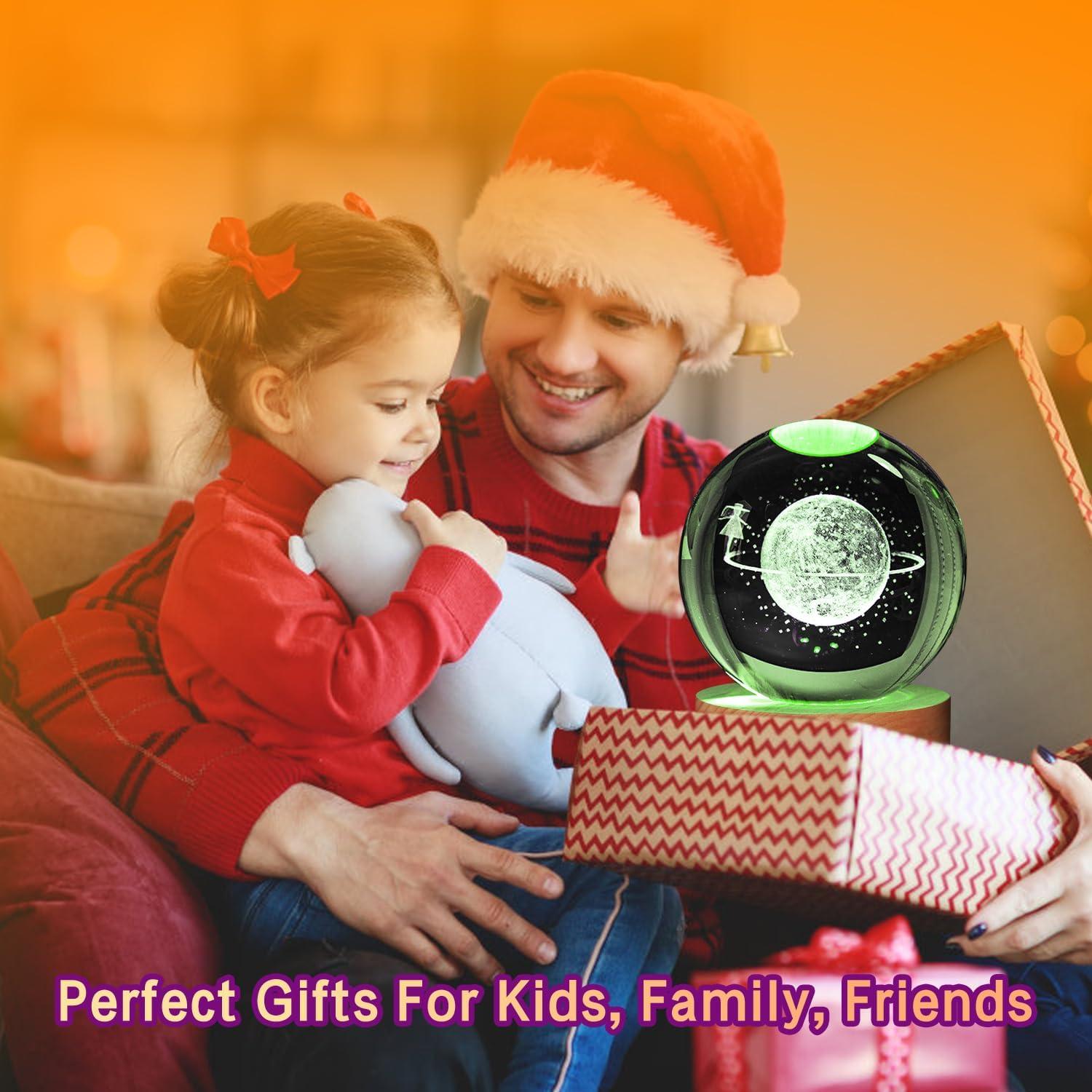 Esfera de Cristal 3D JHXLAMP Luz Nocturna 8 cm 7 Colores