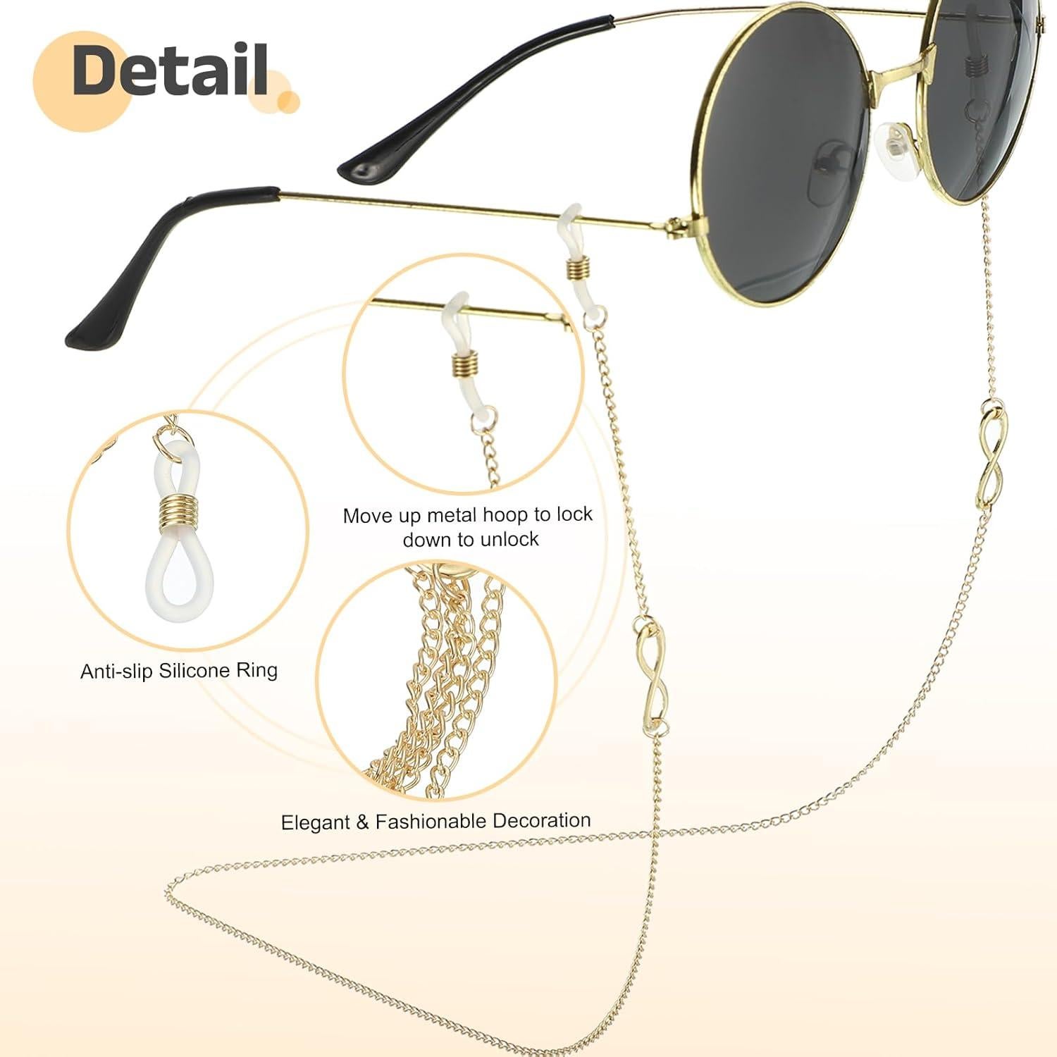 Cadena de Gafas uxcell 75cm Aleación Antideslizante