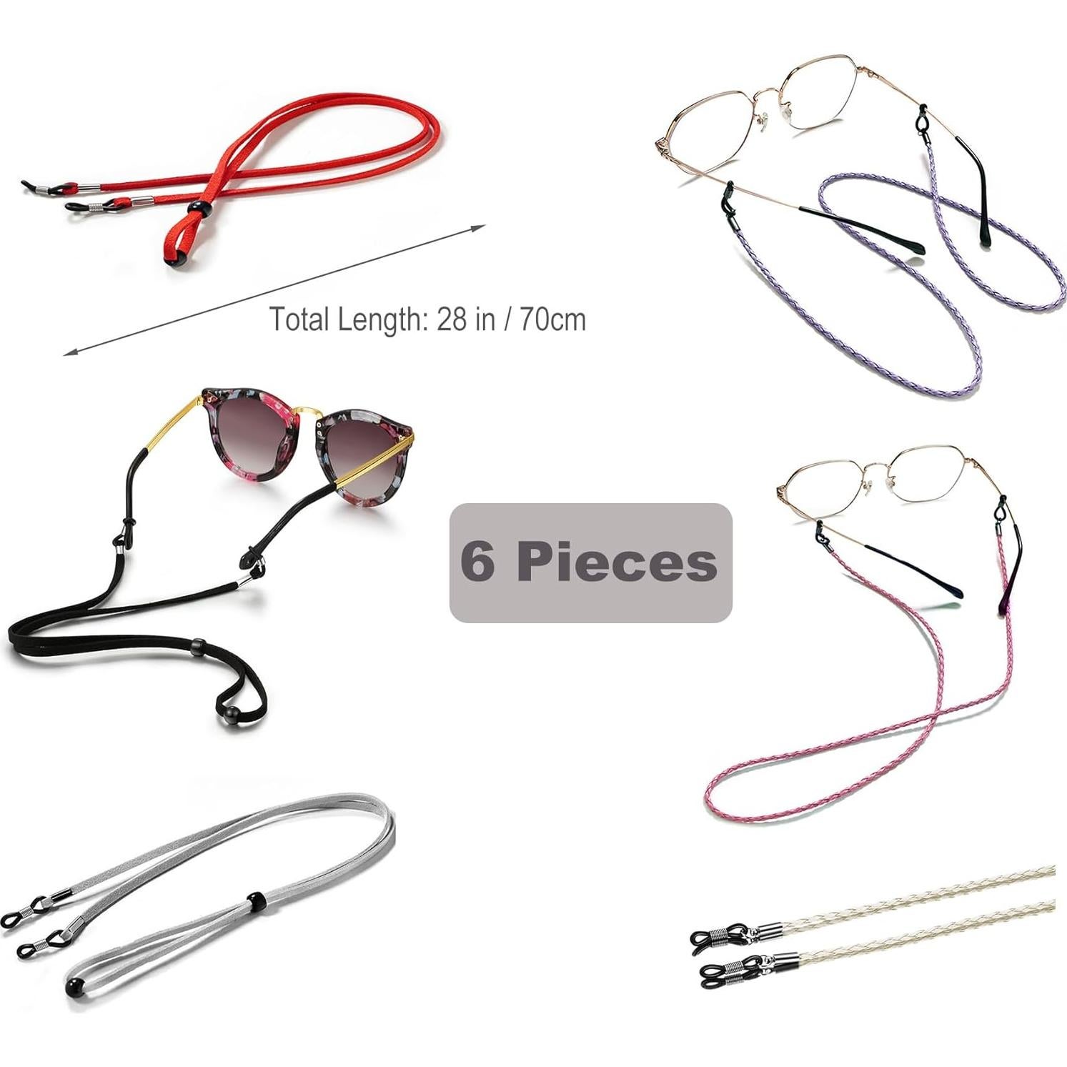 6 Correas para Gafas Ajustables - Soporte Multicolor