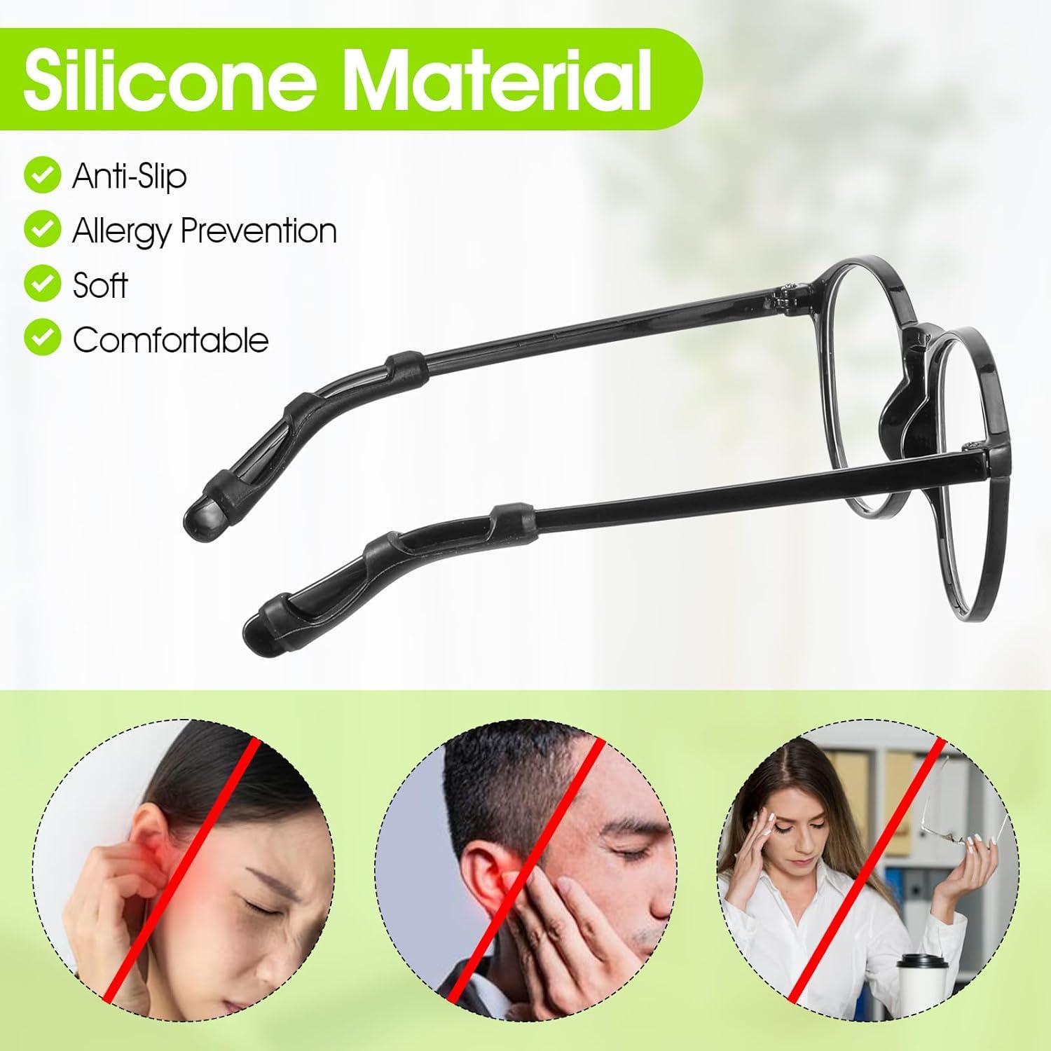 8 Pares Almohadillas Silicona Antideslizantes para Gafas BOHUIZ